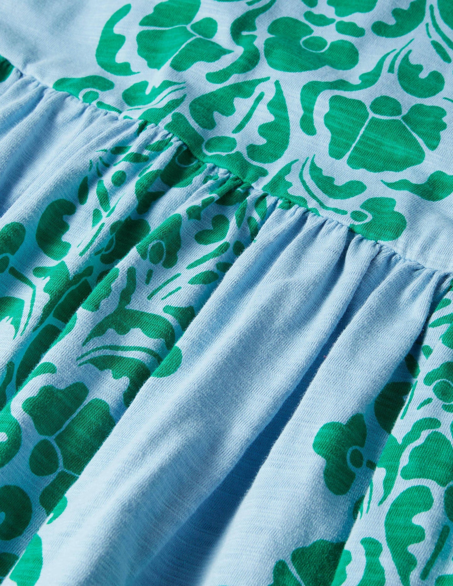 Easy Notch Neck Jersey Dress-Dusty Blue, Passion Bloom