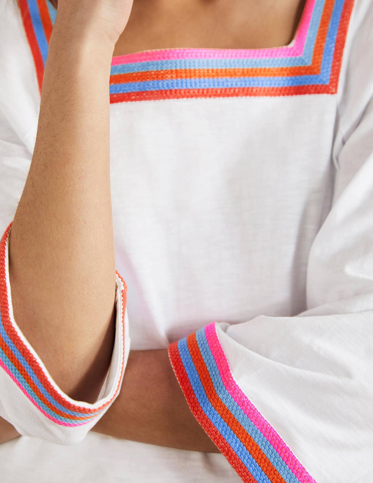 Embroidered Jersey Tunic-White - Image 2