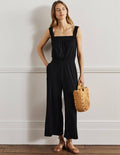 Strappy Jersey Jumpsuit-Black