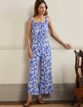 Strappy Jersey Jumpsuit-Atlantic Ocean, Wild Flora