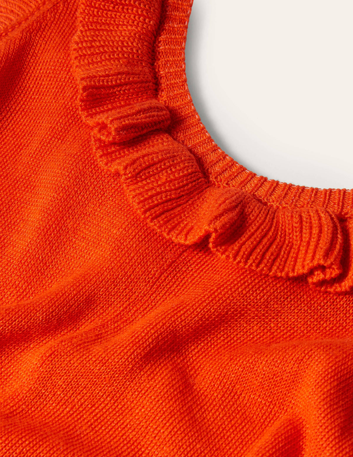 Frill Neck Knitted Midi Dress-Bright Papaya - Image 9