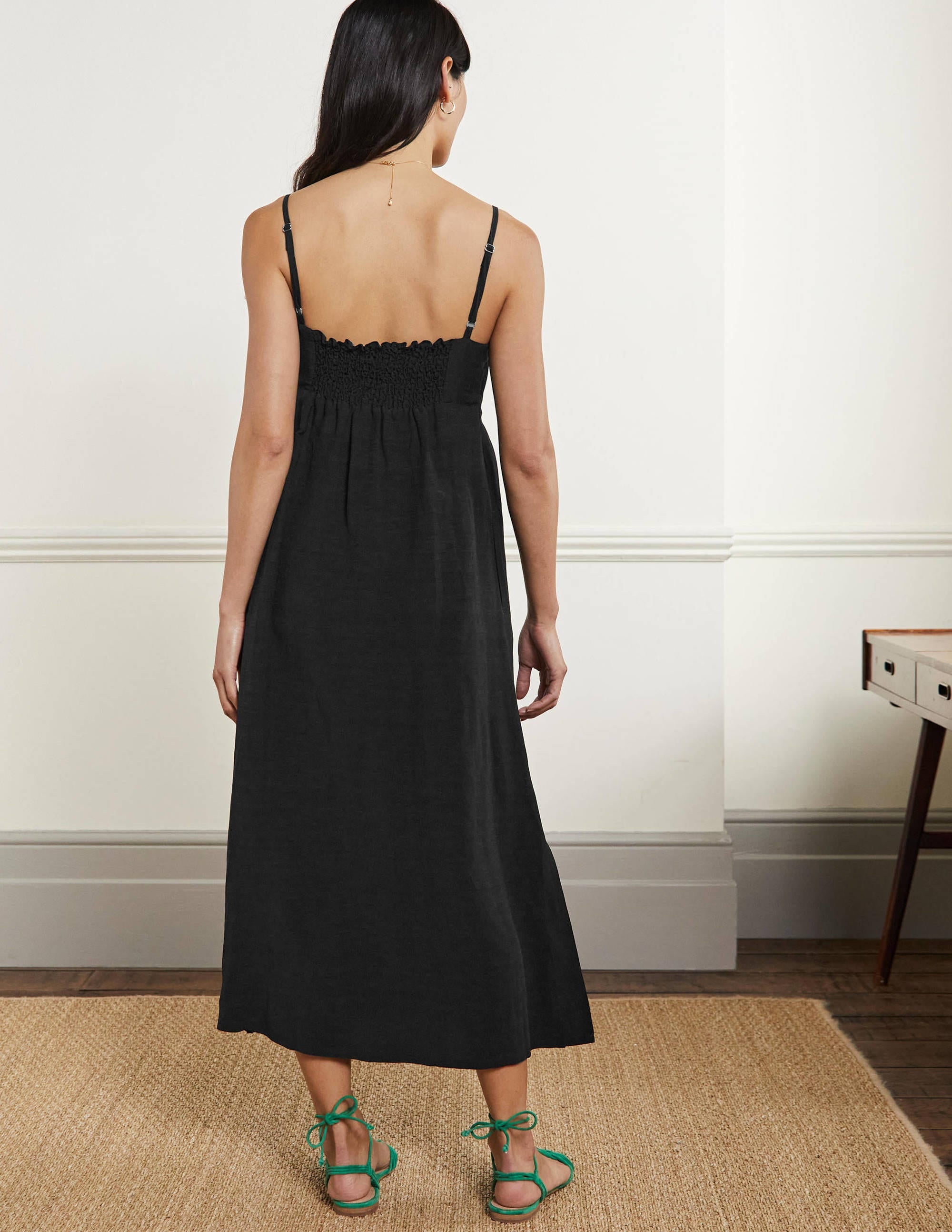 Strappy Midi Dress-Black - Image 3