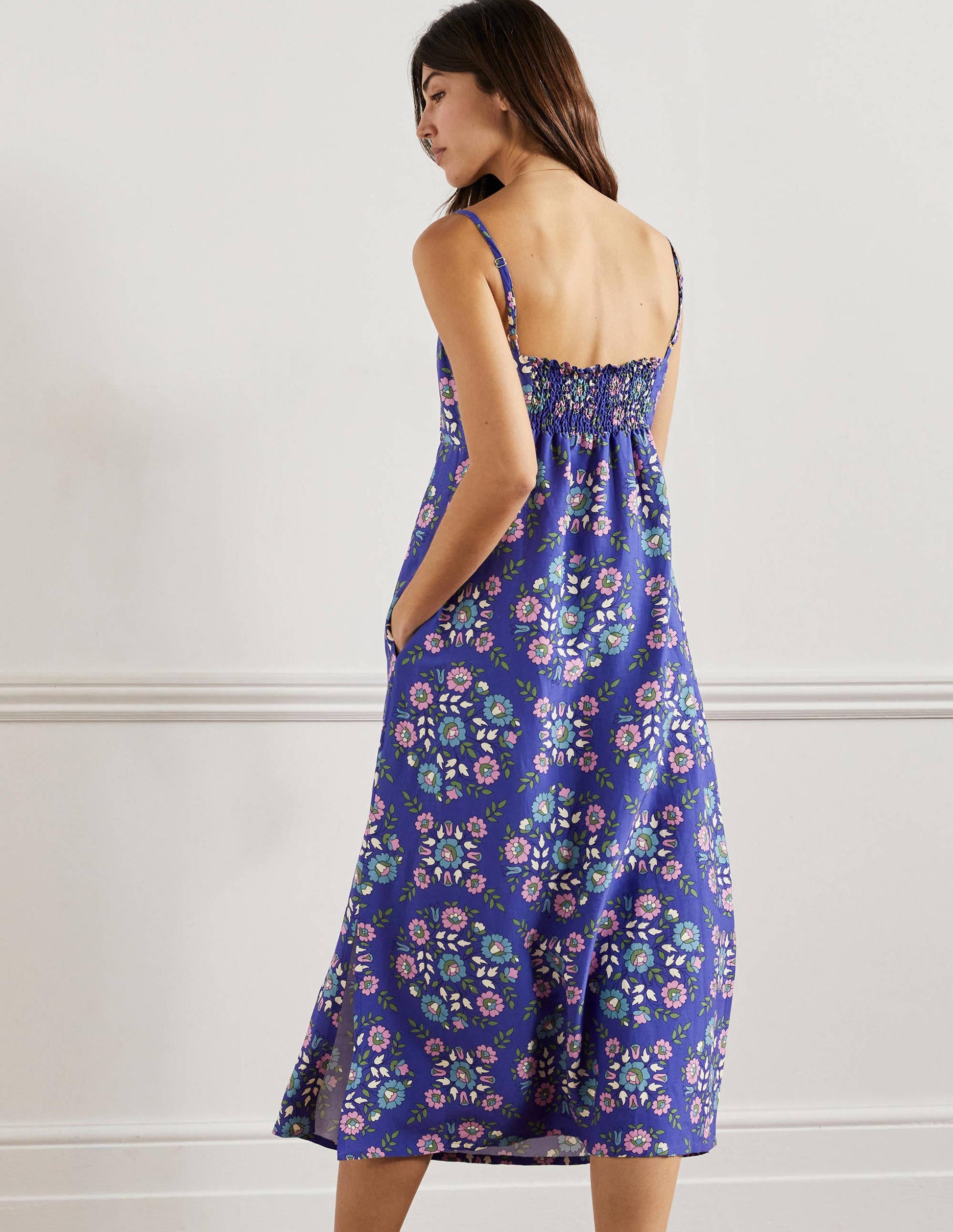 Strappy Midi Dress-Bluebell, Wildflower Prairie-3