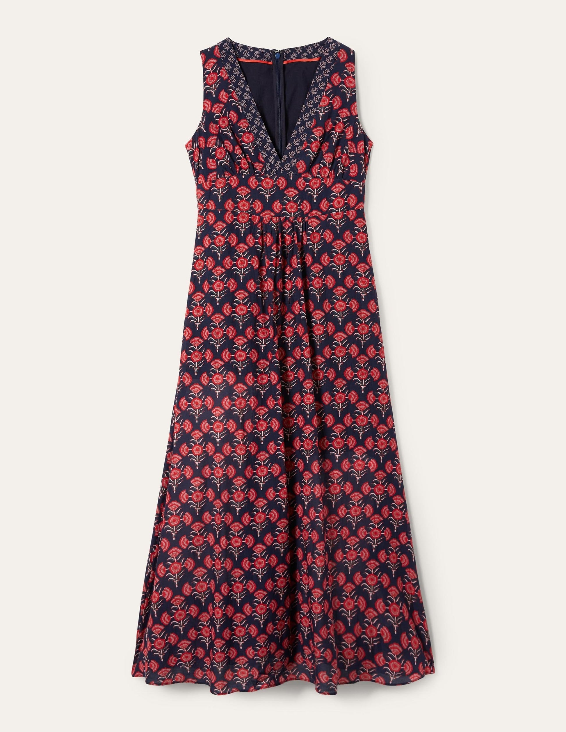 Sleeveless Cotton Maxi Dress-Azalea, Poppy Geo-6