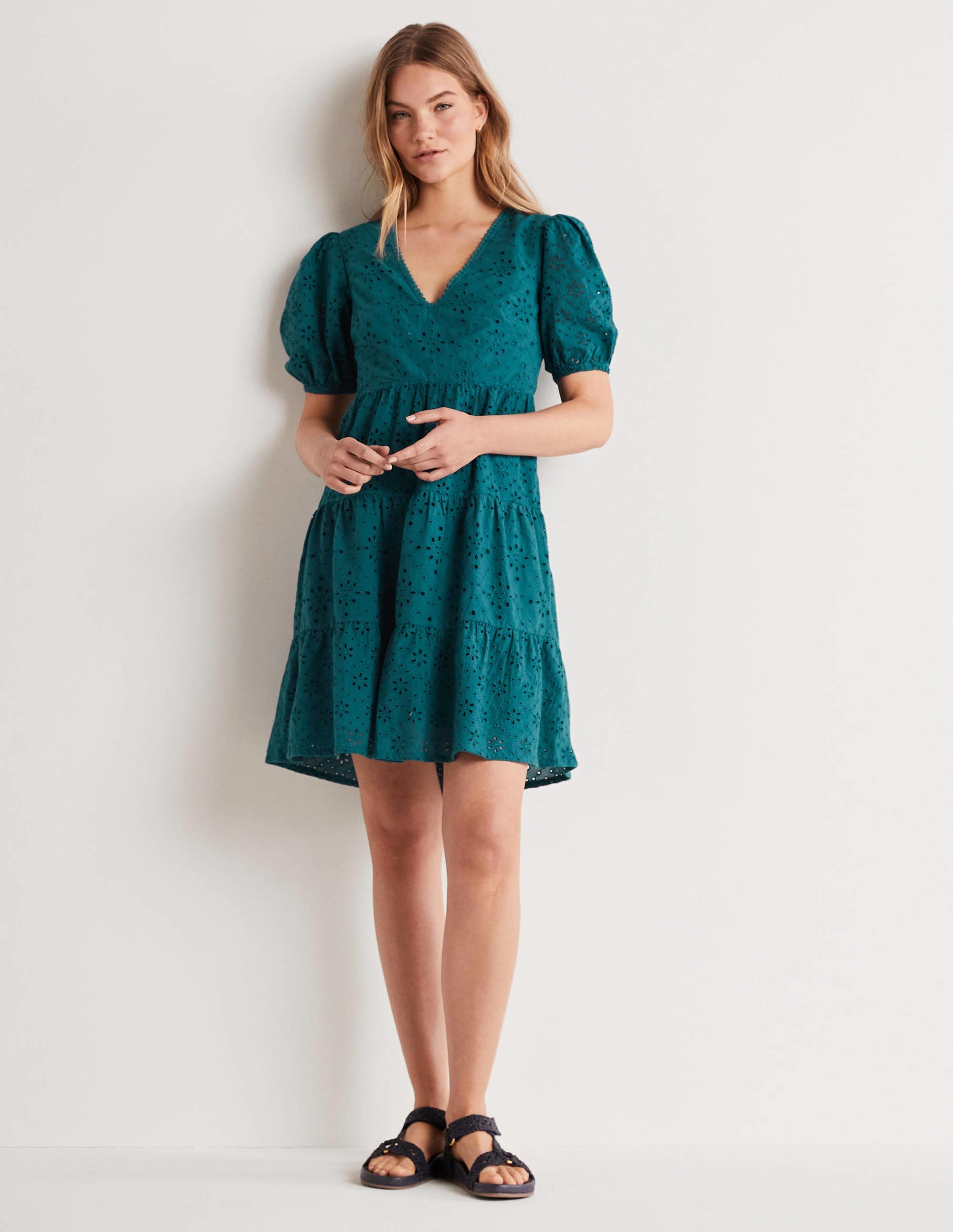 Back Detail Broderie Dress-Chesapeake Bay-1