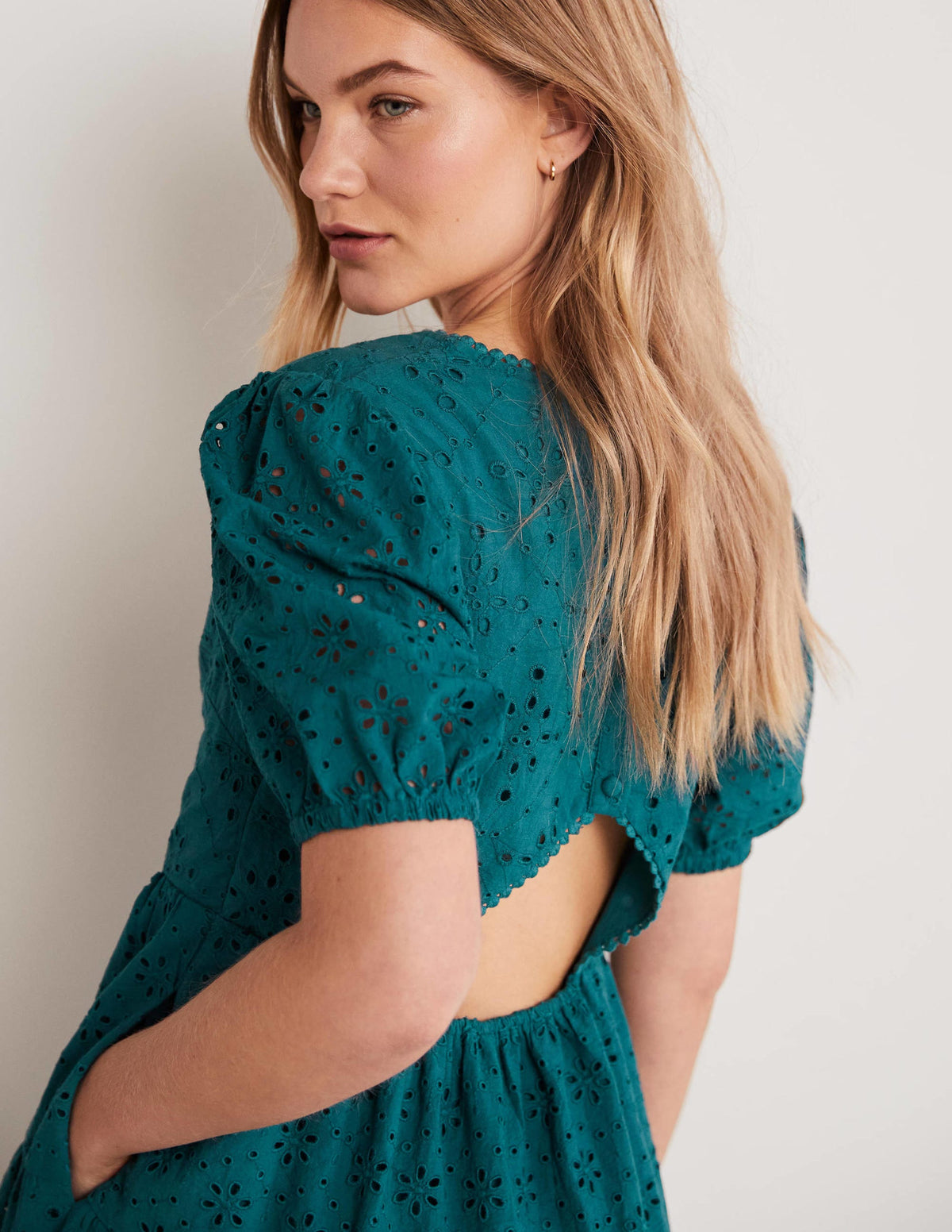 Back Detail Broderie Dress-Chesapeake Bay - Image 2