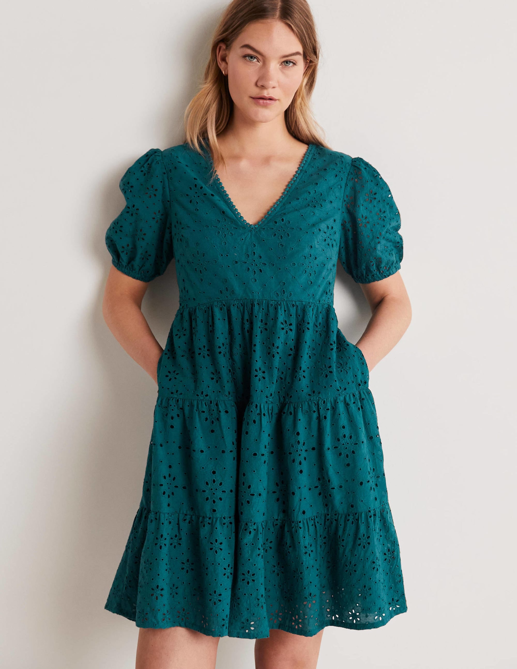 Back Detail Broderie Dress-Chesapeake Bay - Image 4