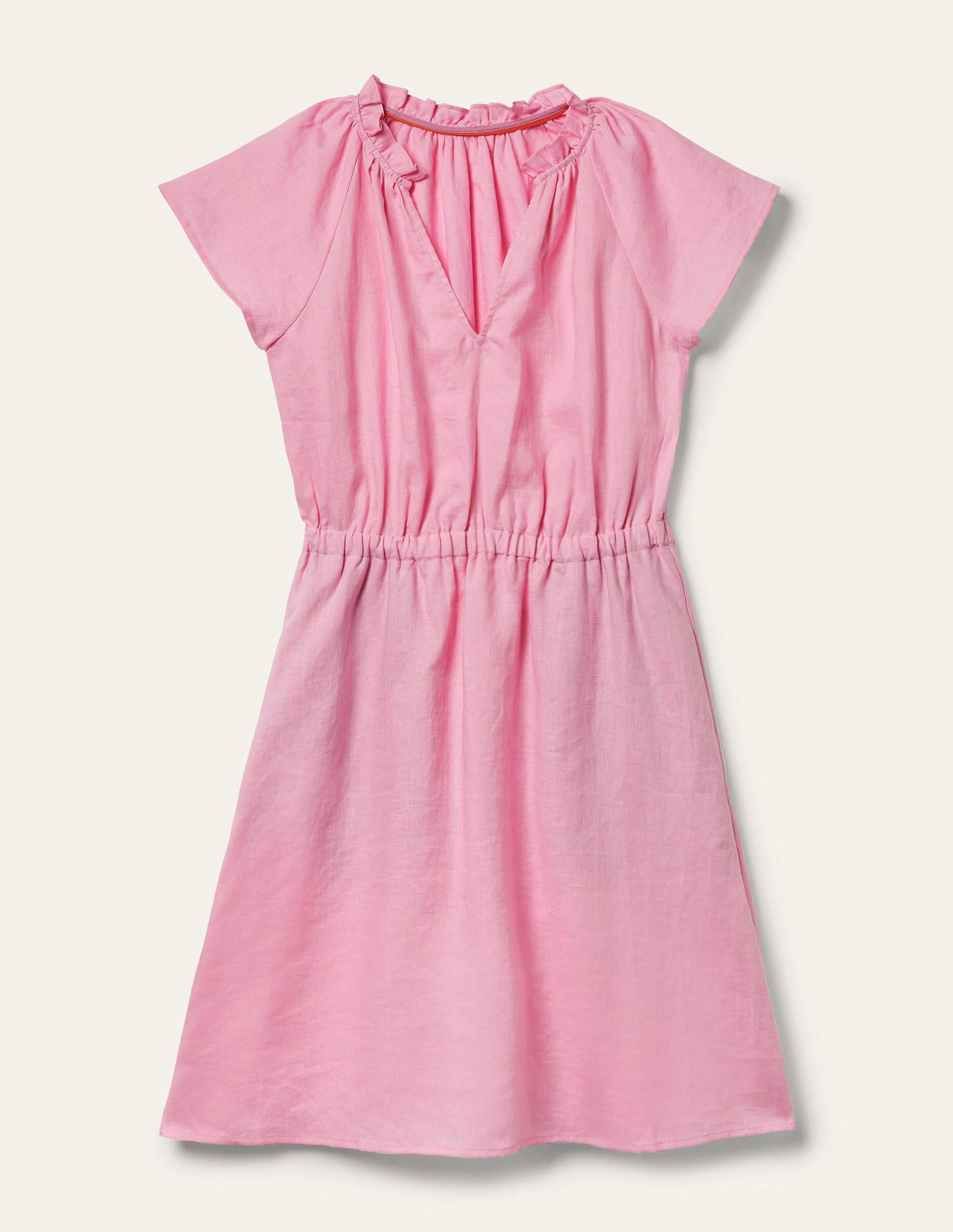 Short Sleeve Linen Dress-Bon Bon-6