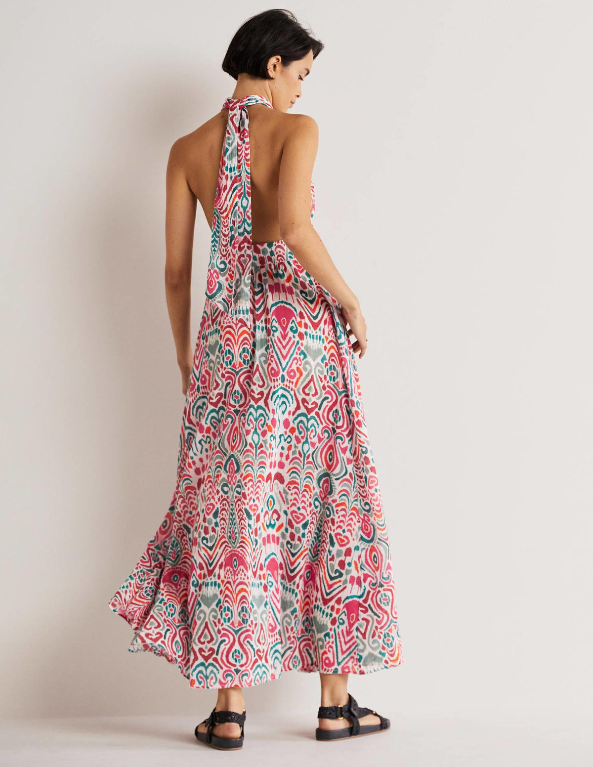 Imogen Halterneck Maxi Dress-Multi, Ikat Charm-3