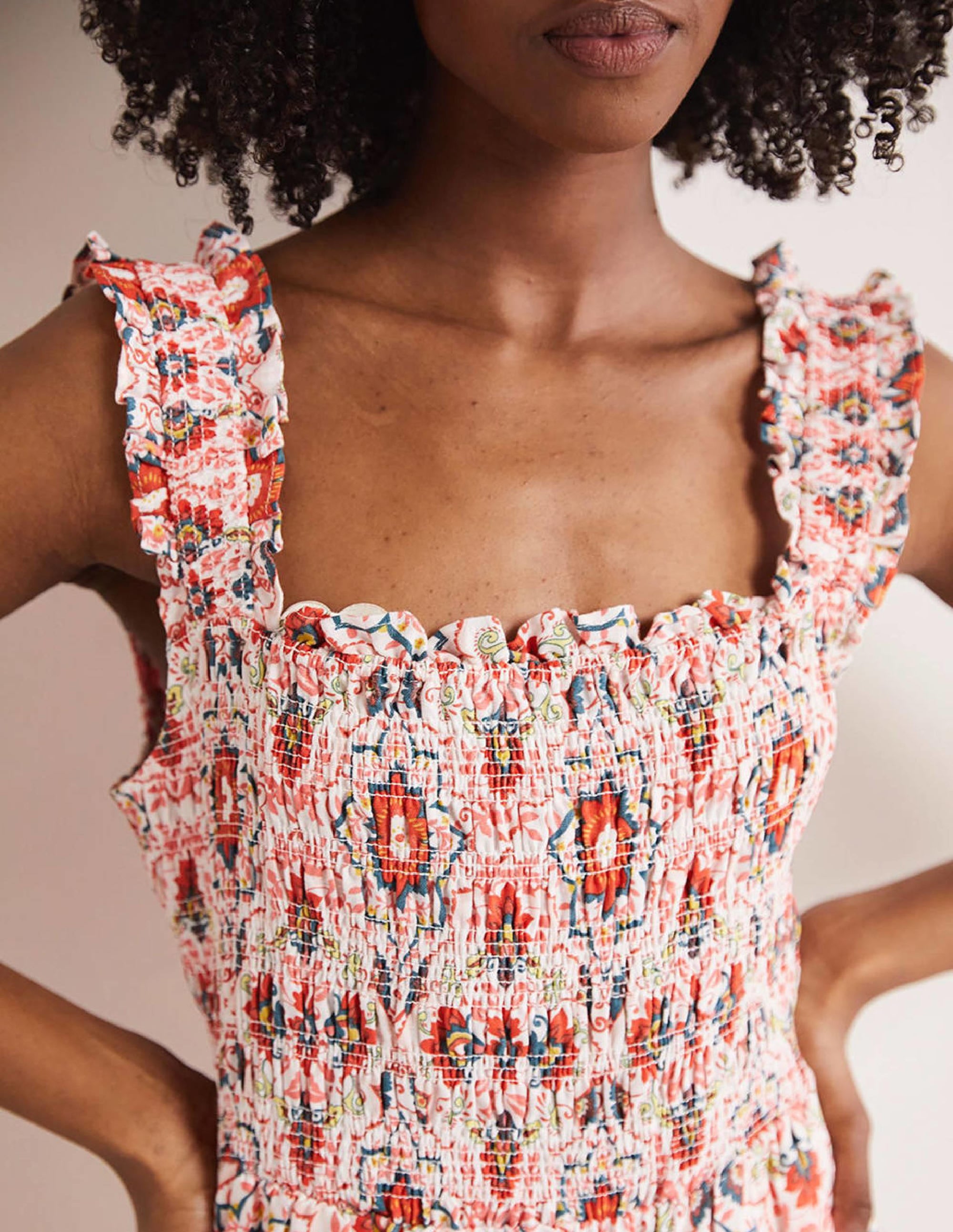 Jasmine Smocked Jumpsuit-Multi, Bloomsbury - Image 2
