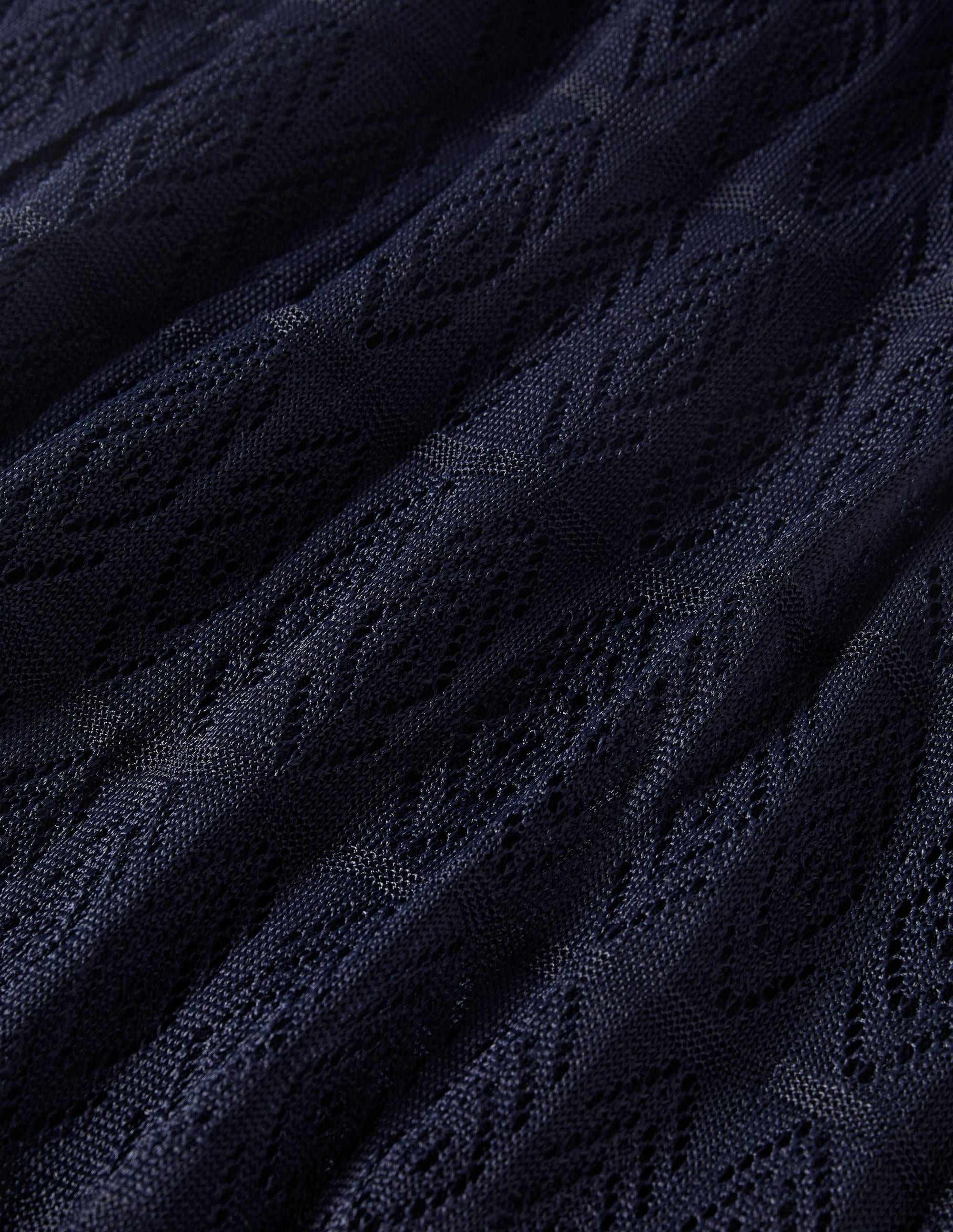Pointelle Knitted Midi Dress-Navy - Image 4