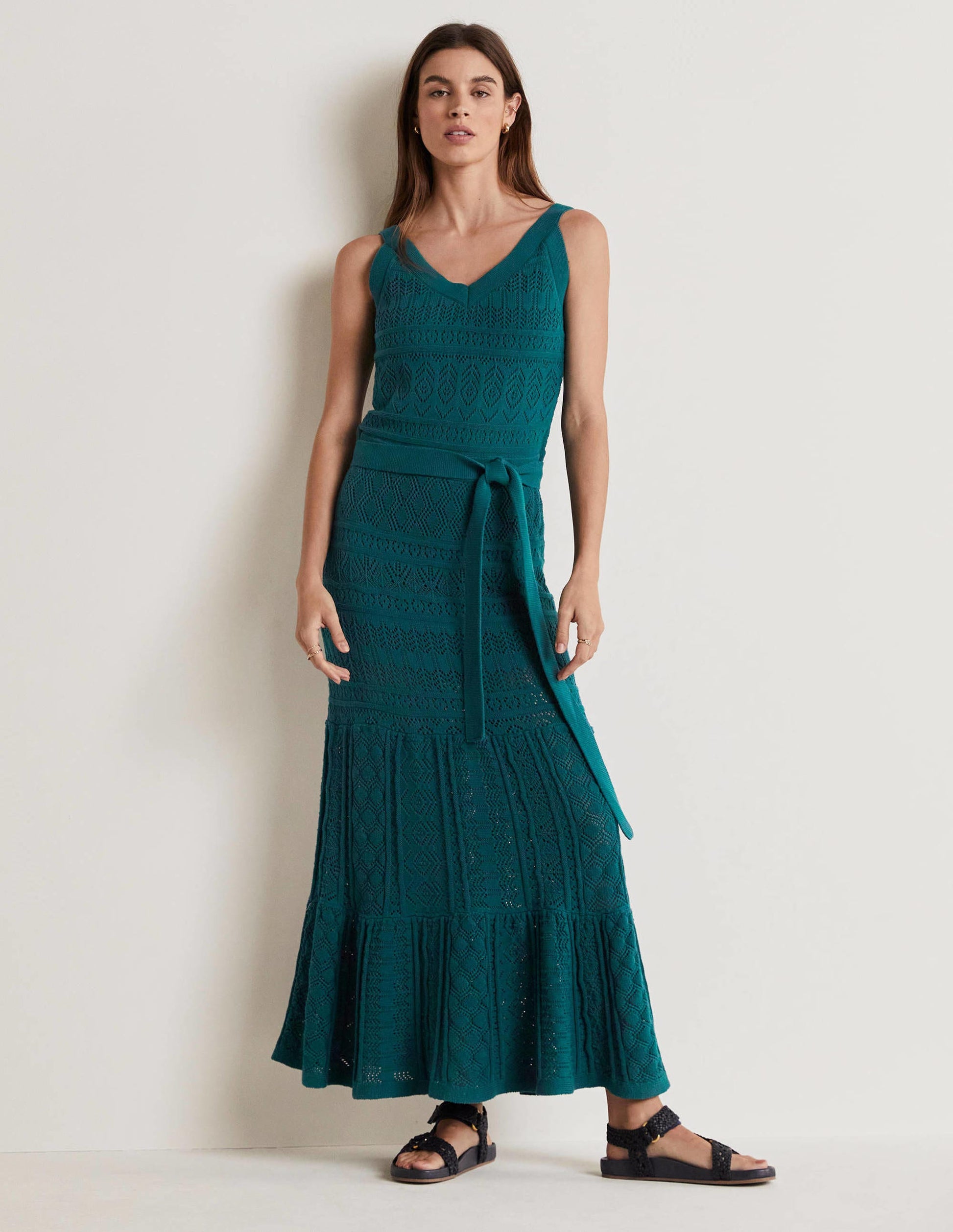 Knitted Lace Maxi Dress-Chesapeake Bay-1