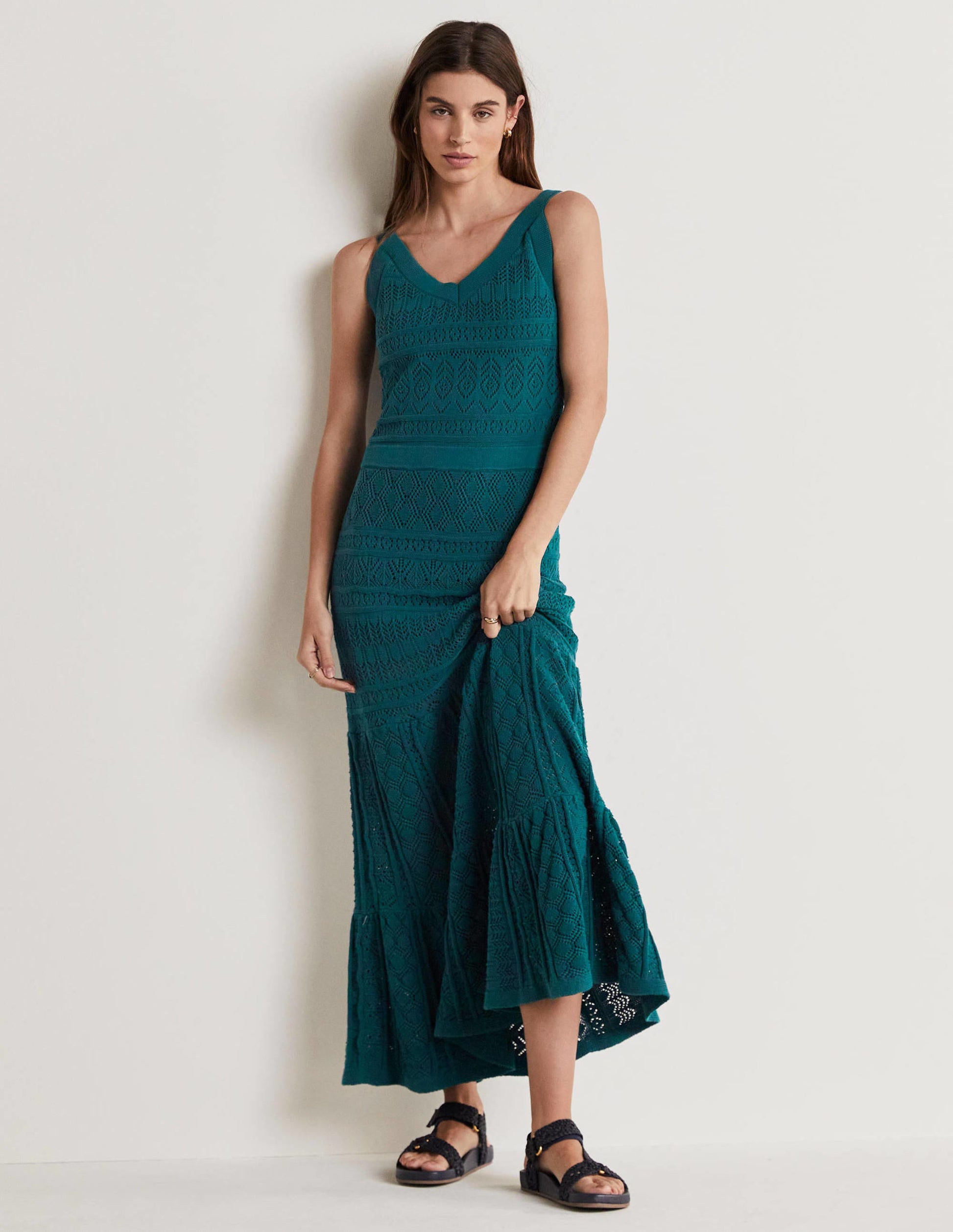 Knitted Lace Maxi Dress-Chesapeake Bay-4