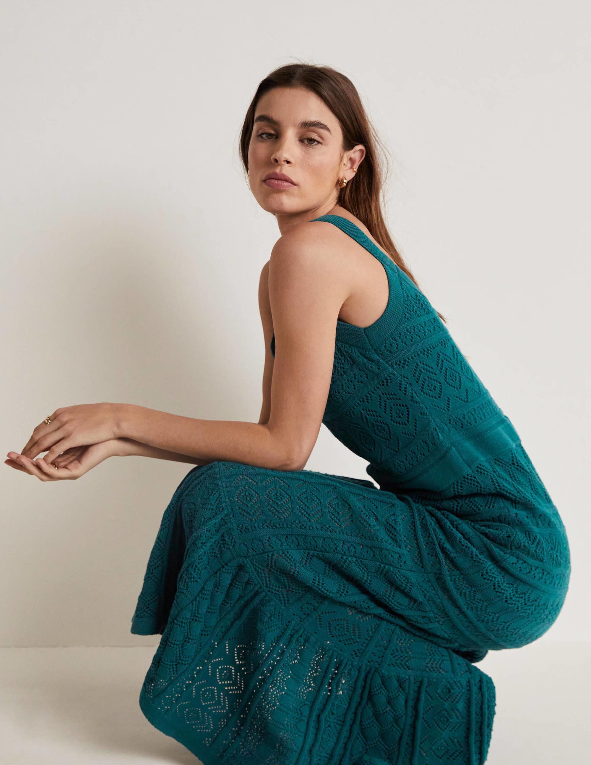 Knitted Lace Maxi Dress-Chesapeake Bay - Image 5