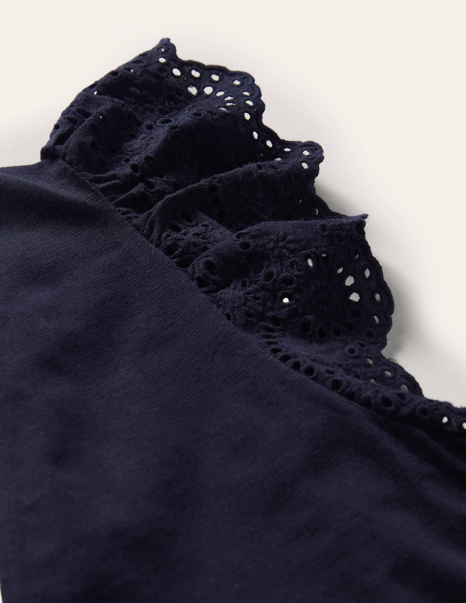 Broderie Mix Jersey Maxi Dress-Navy-6