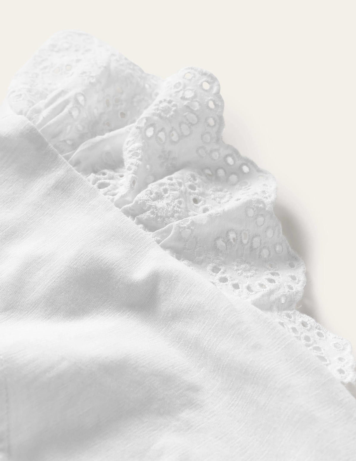Broderie Mix Jersey Maxi Dress-White - Image 7
