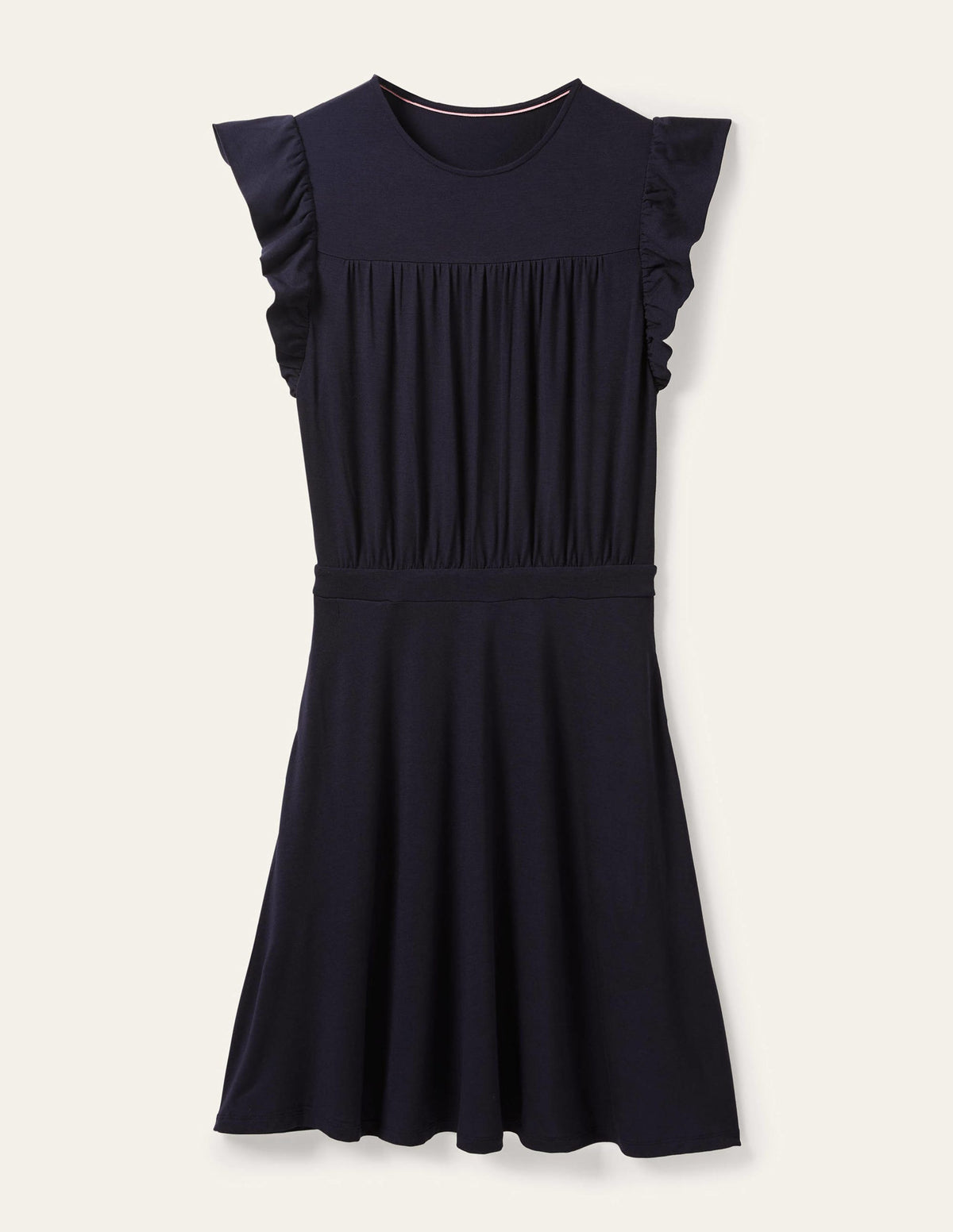 Ruffle Printed Mini Dress-Navy - Image 7
