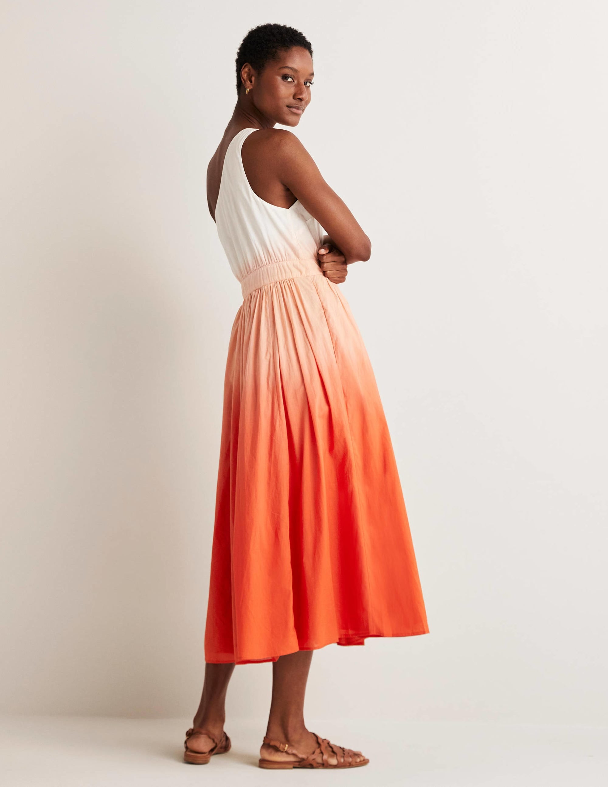 One Shoulder Midi Dress-Firecracker Dip Dye - Image 2