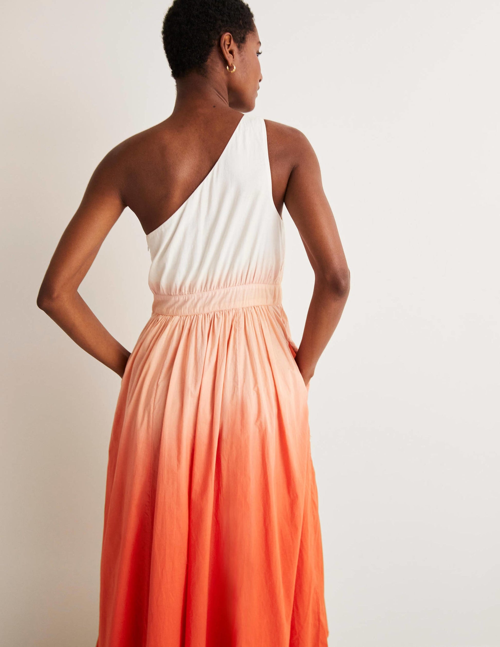 One Shoulder Midi Dress-Firecracker Dip Dye-3