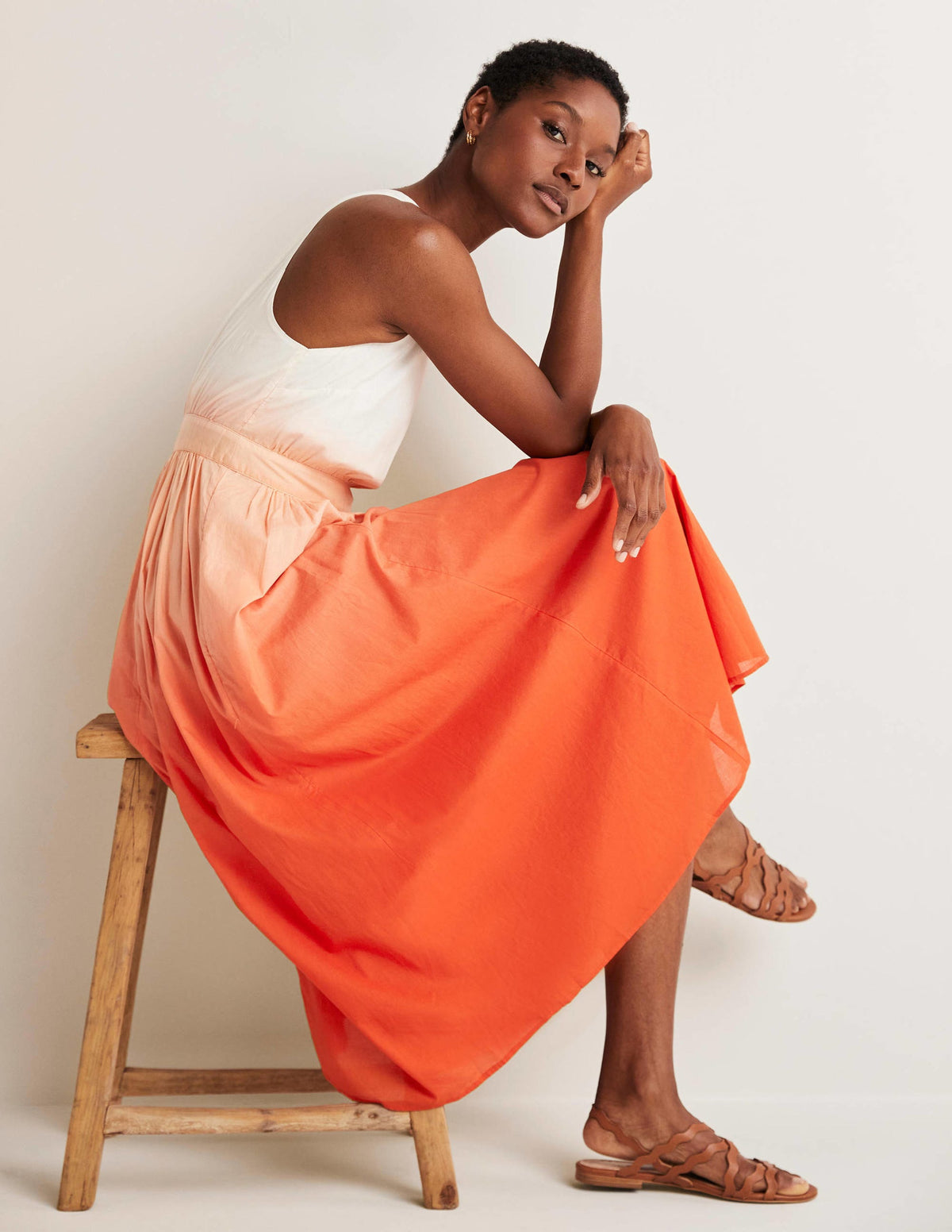 One Shoulder Midi Dress-Firecracker Dip Dye-4