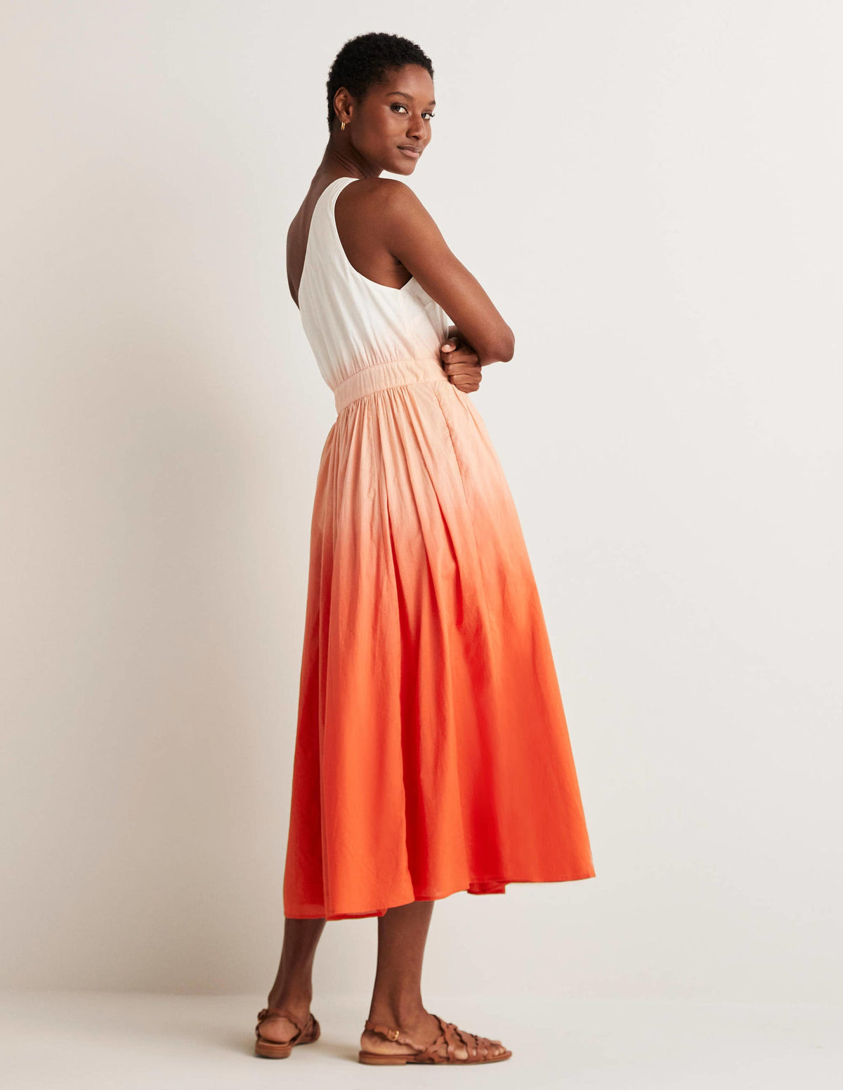 One Shoulder Midi Dress-Firecracker Dip Dye - Image 5