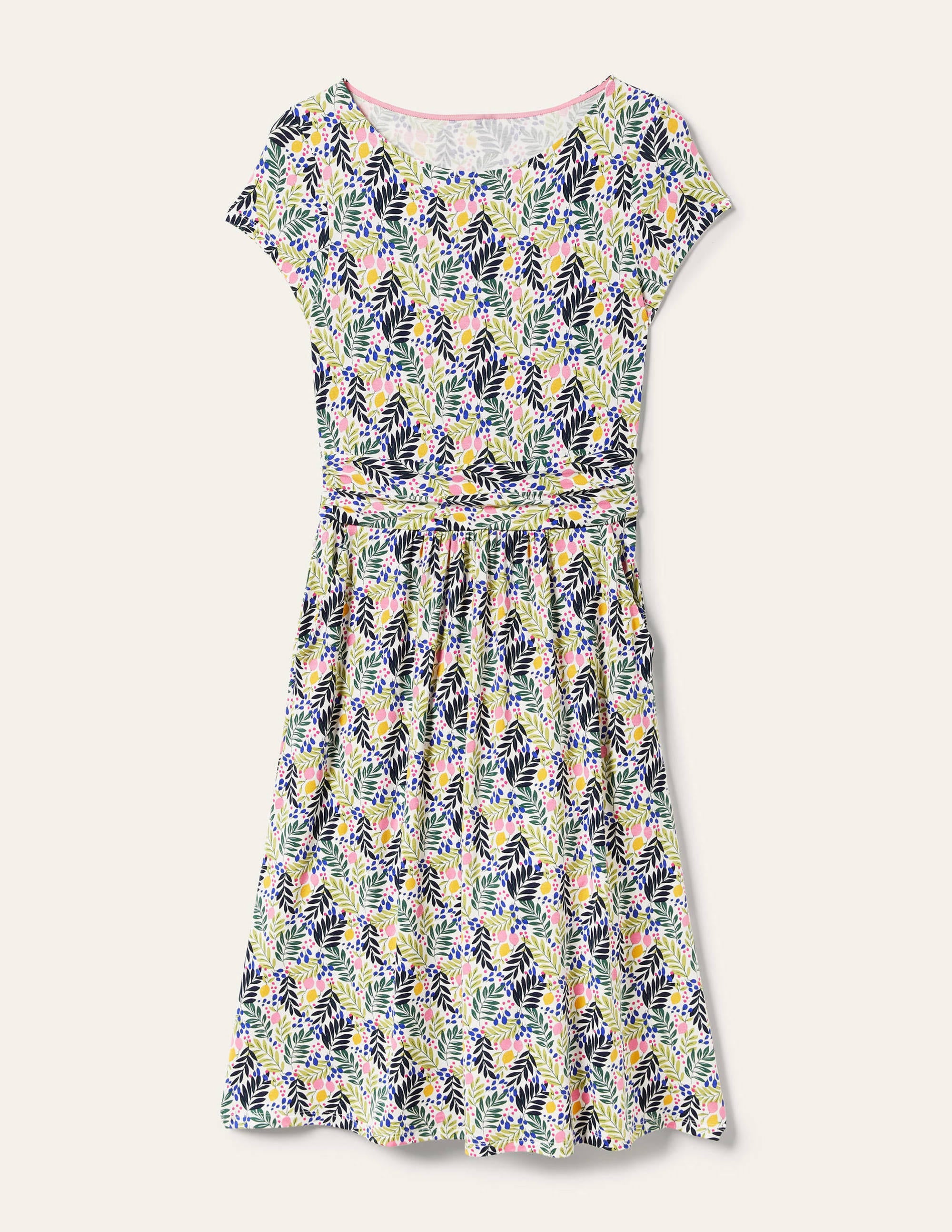 Amelie Jersey Dress-Multi, Lemon Foliage - Image 5