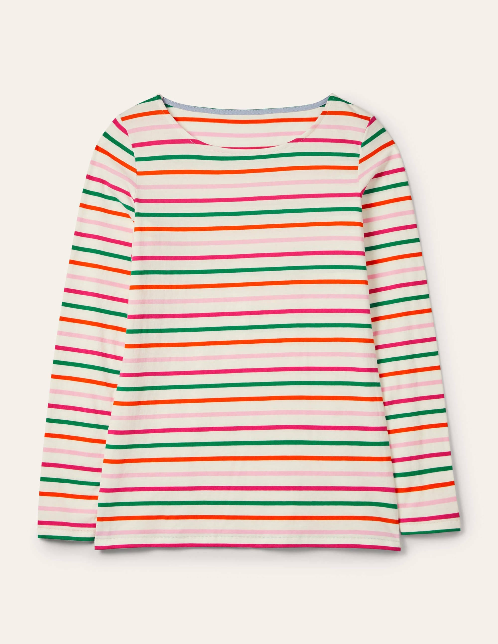 Long Sleeve Breton Top-Bon Bon and Firecracker Stripe - Image 7