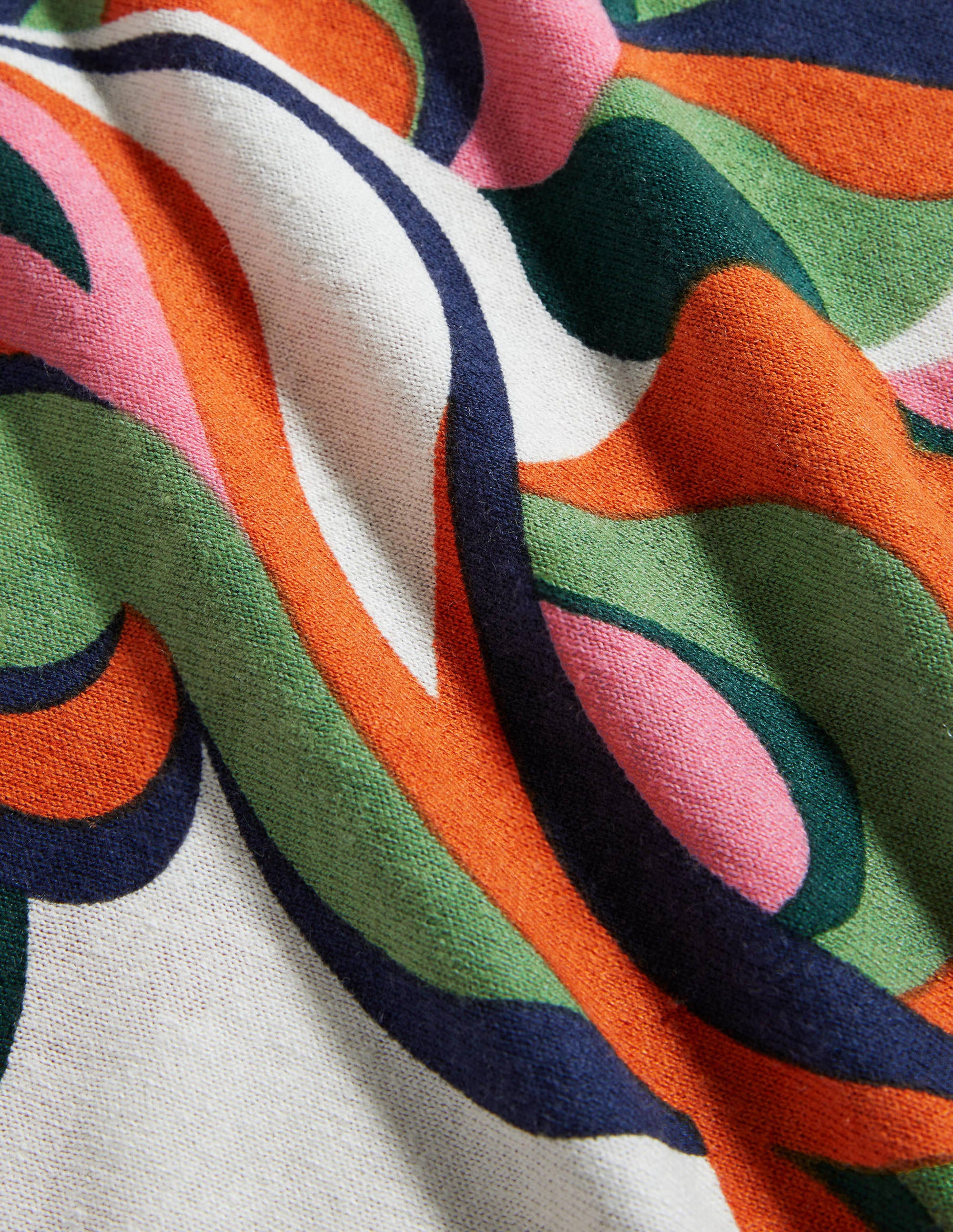 Cara Knitted T-Shirt-Abstract Swirl, Multi - Image 5