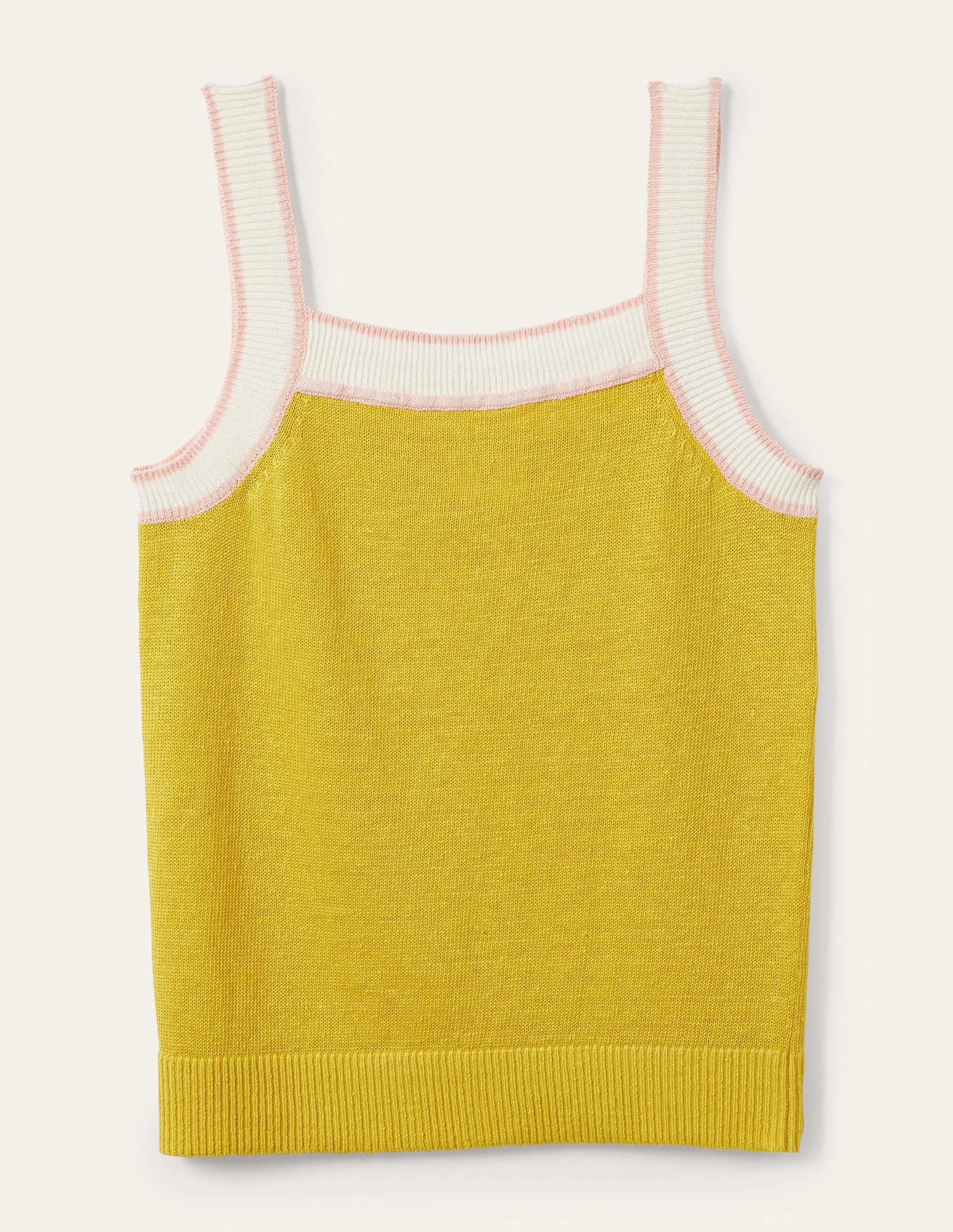 Square Neck Linen Vest-Lemon Fizz - Image 6