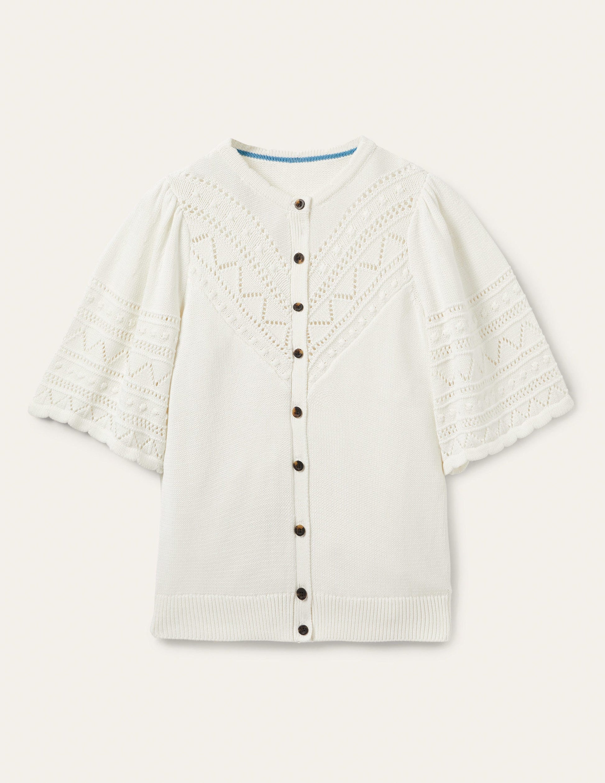 Wide Sleeve Crochet Cardigan-Ivory-7