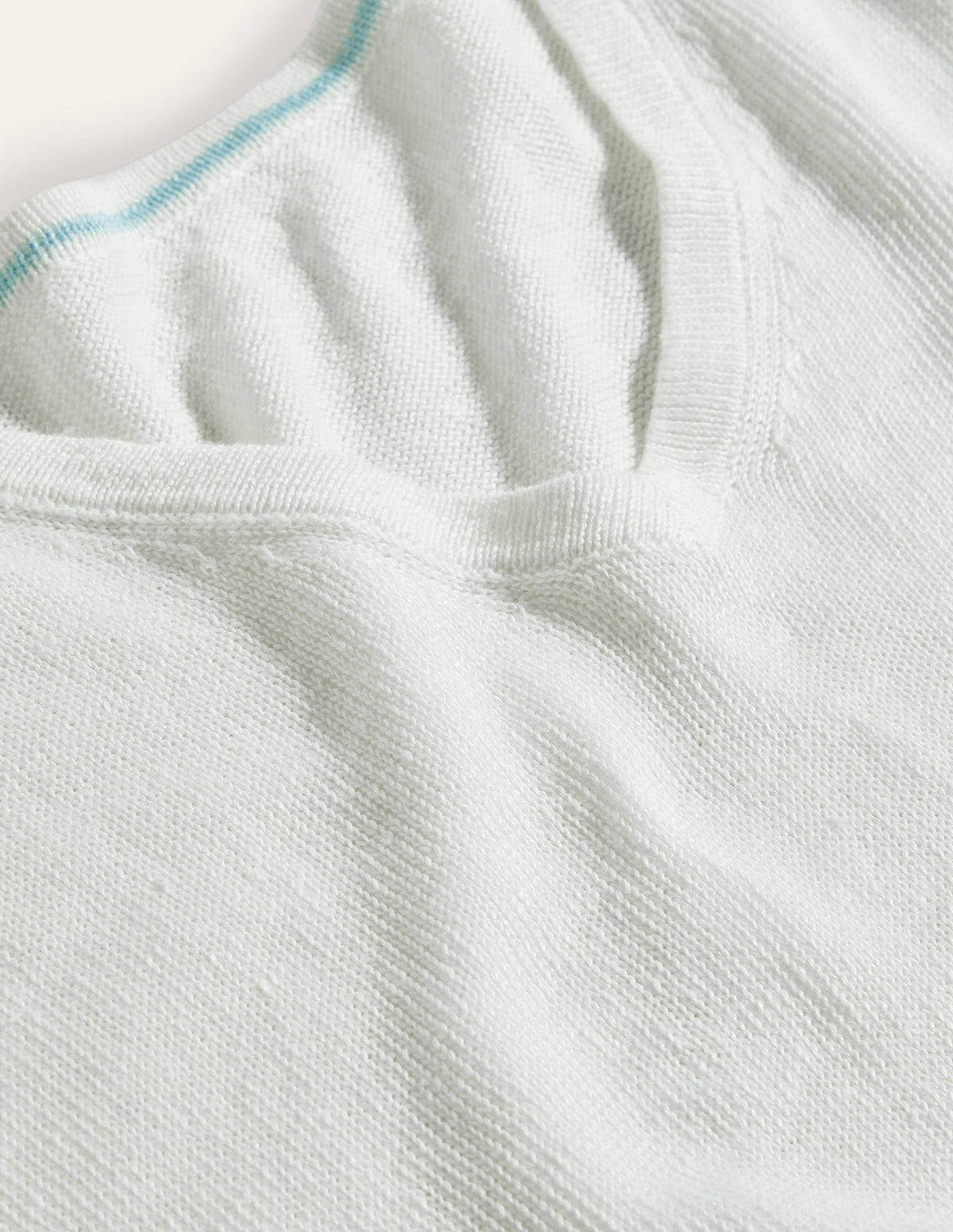 Linen Knitted T-shirt-Ivory - Image 5