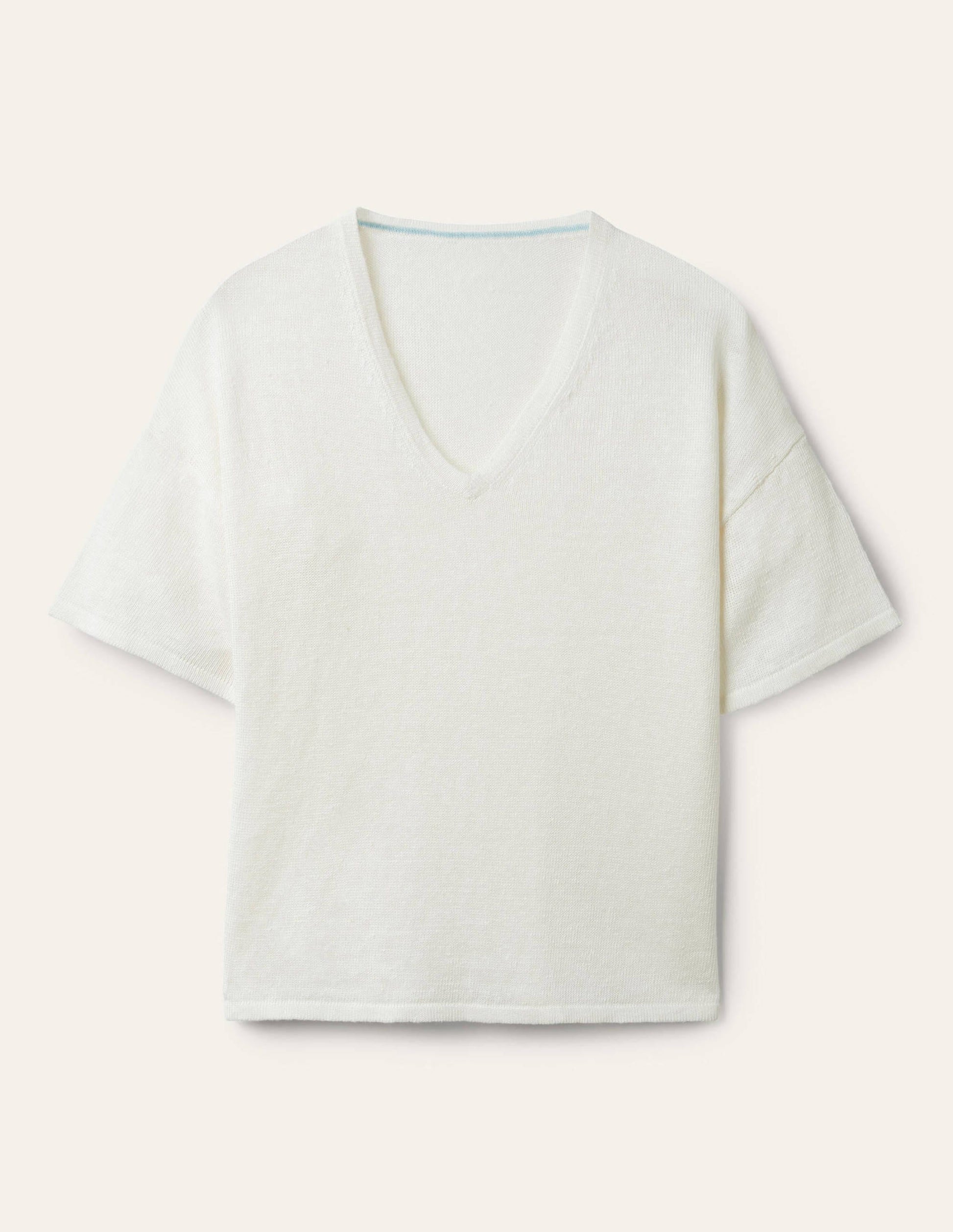 Linen Knitted T-shirt-Ivory-6