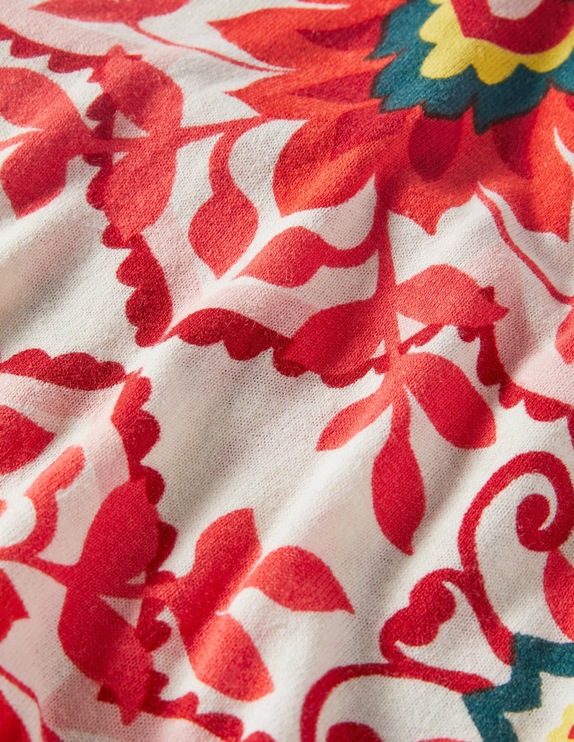Relaxed Printed V-neck Jumper-Multi, Moroccan Bloom-5