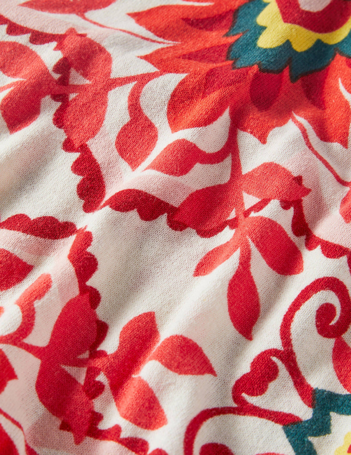 Relaxed Printed V-neck Jumper-Multi, Moroccan Bloom - Image 5