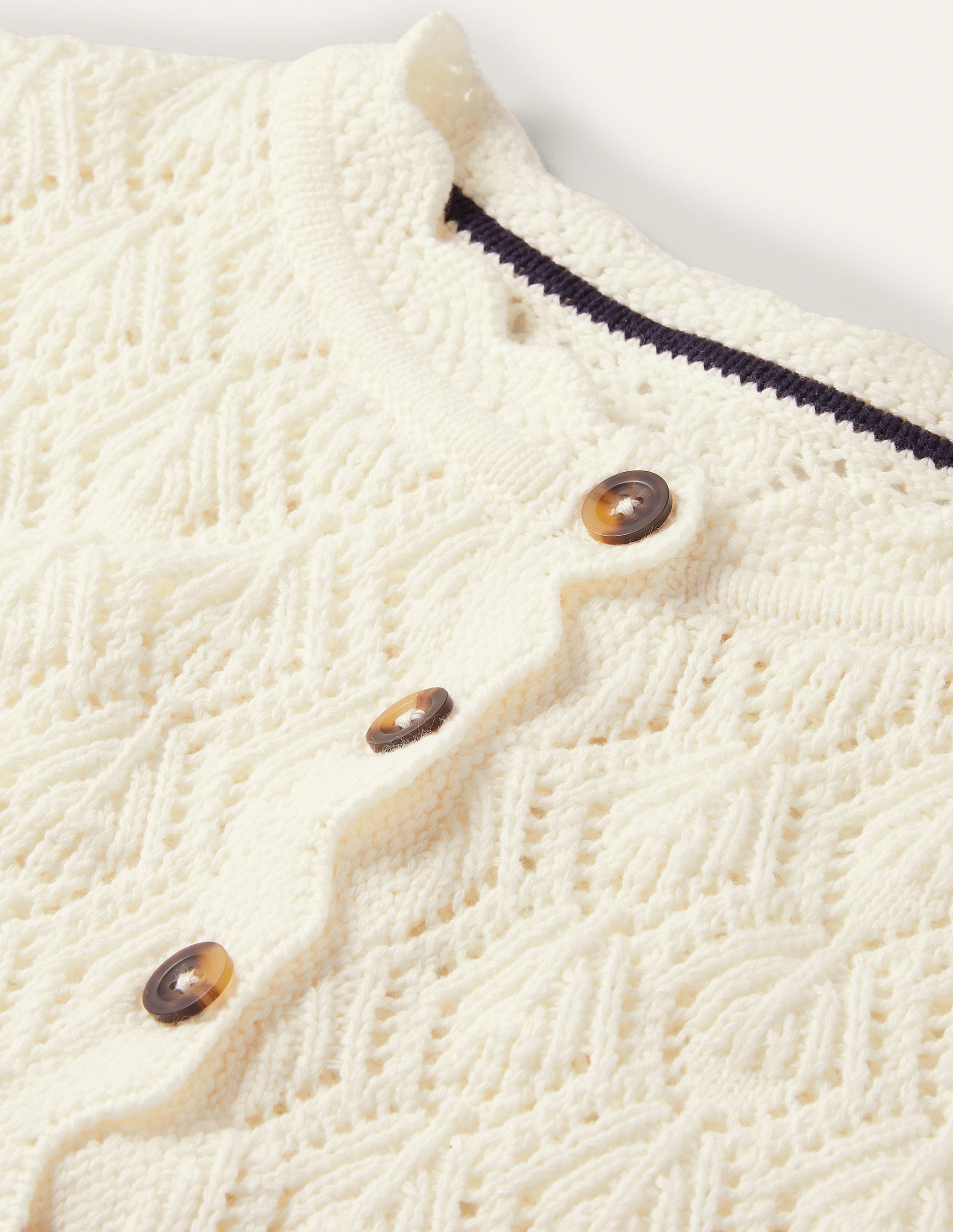 Scallop Crochet Cardigan-Ivory - Image 6
