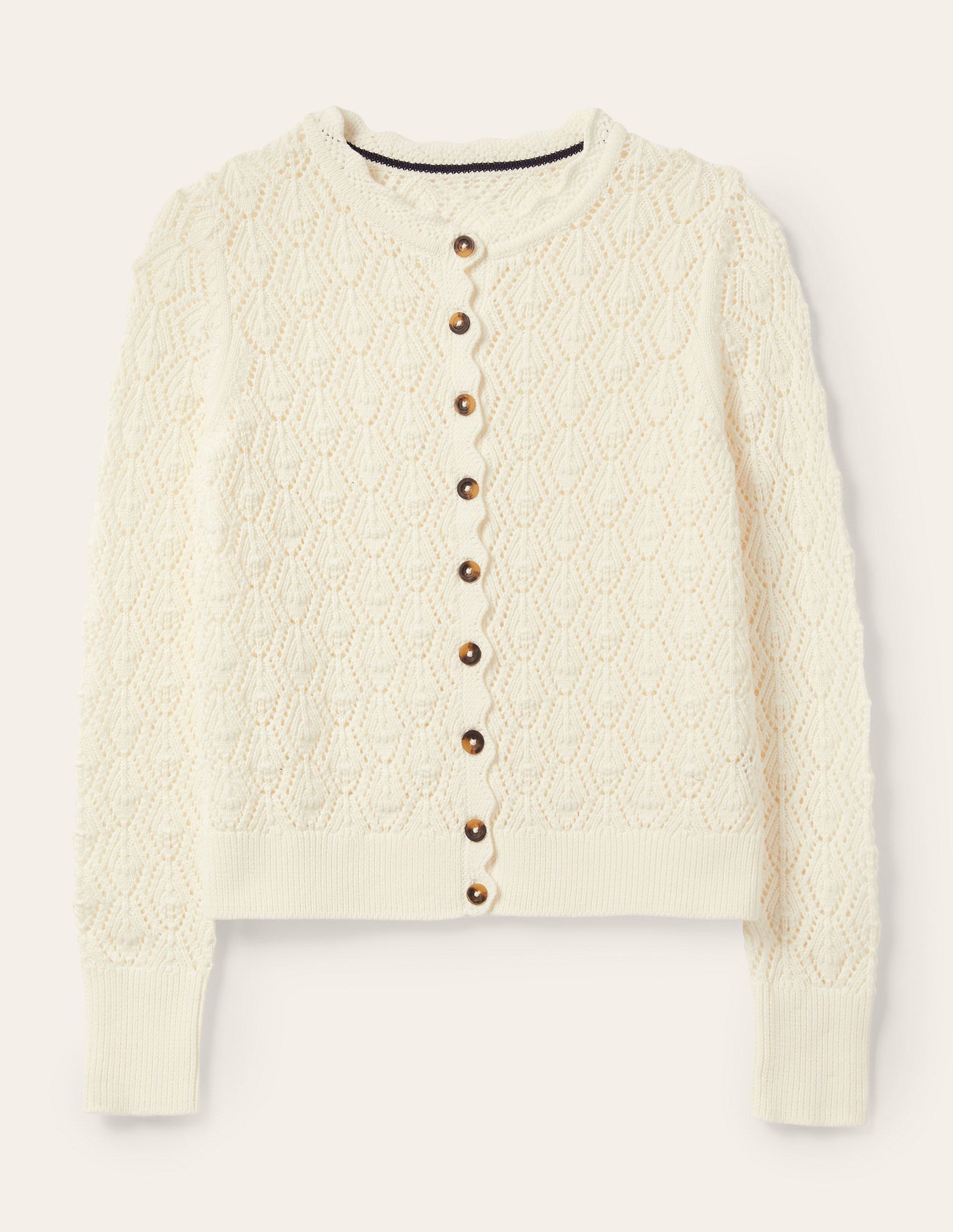 Scallop Crochet Cardigan-Ivory-7