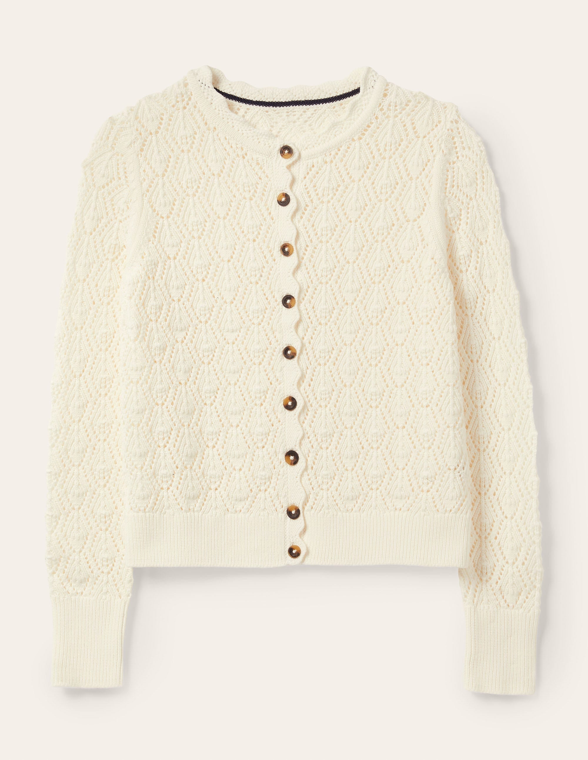 Scallop Crochet Cardigan-Ivory - Image 7