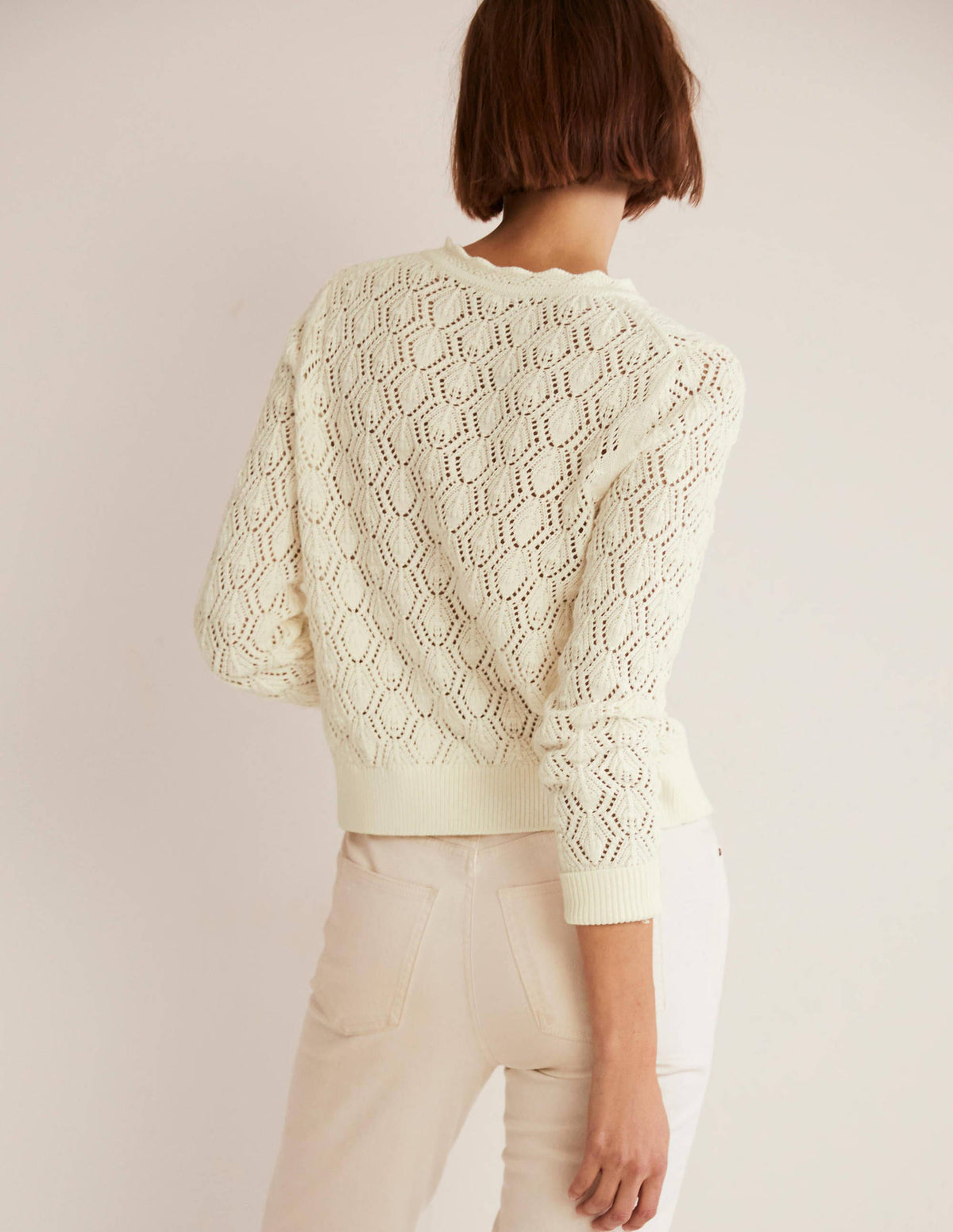Scallop Crochet Cardigan-Ivory-5