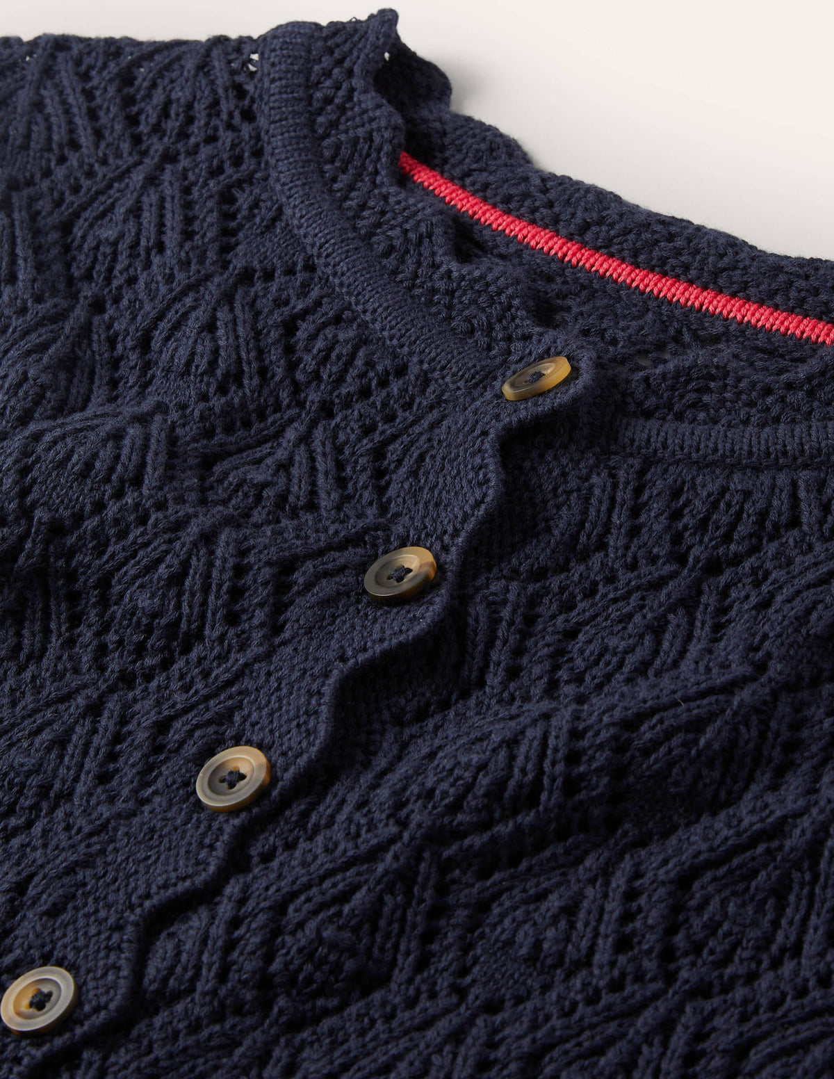 Scallop Crochet Cardigan-navy - Image 6