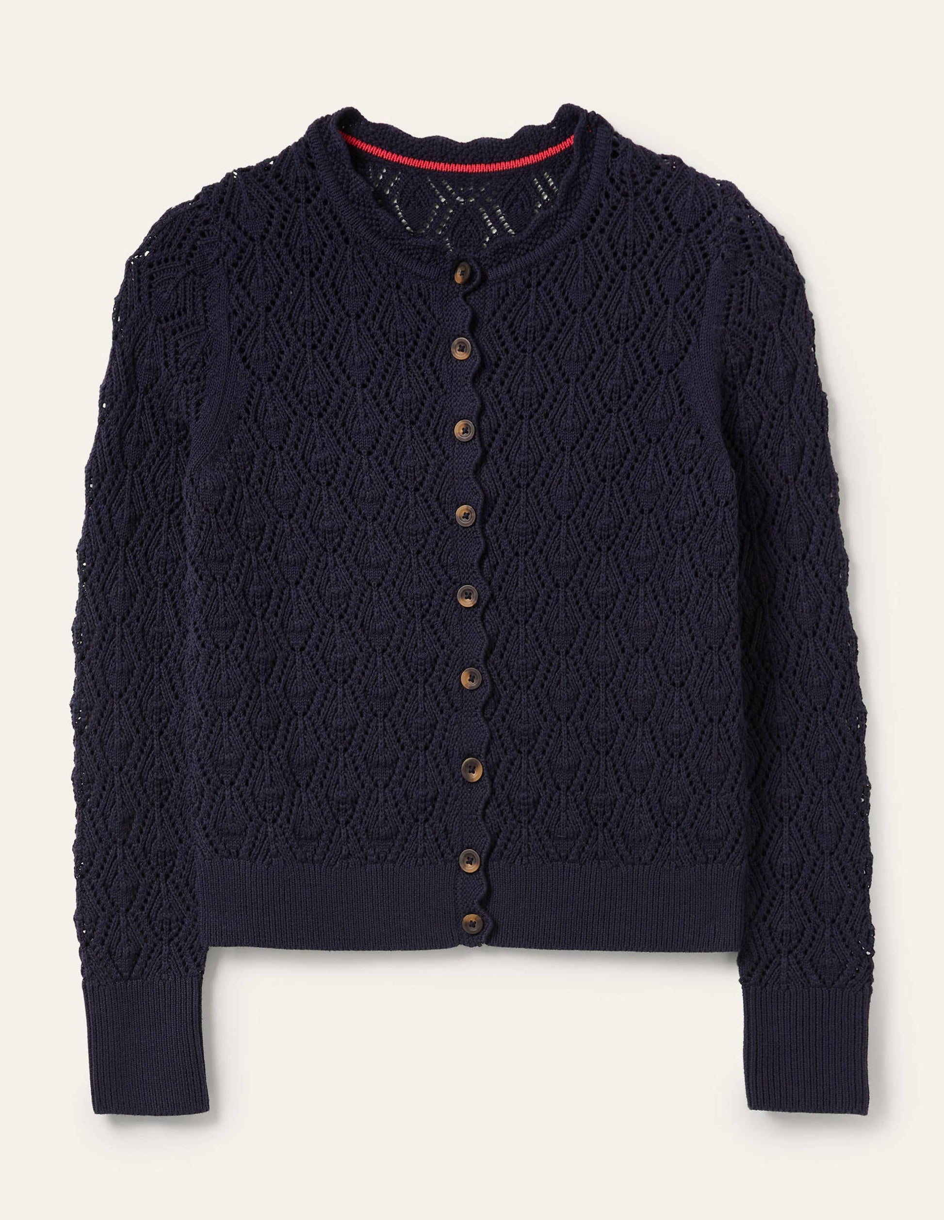 Scallop Crochet Cardigan-navy-7