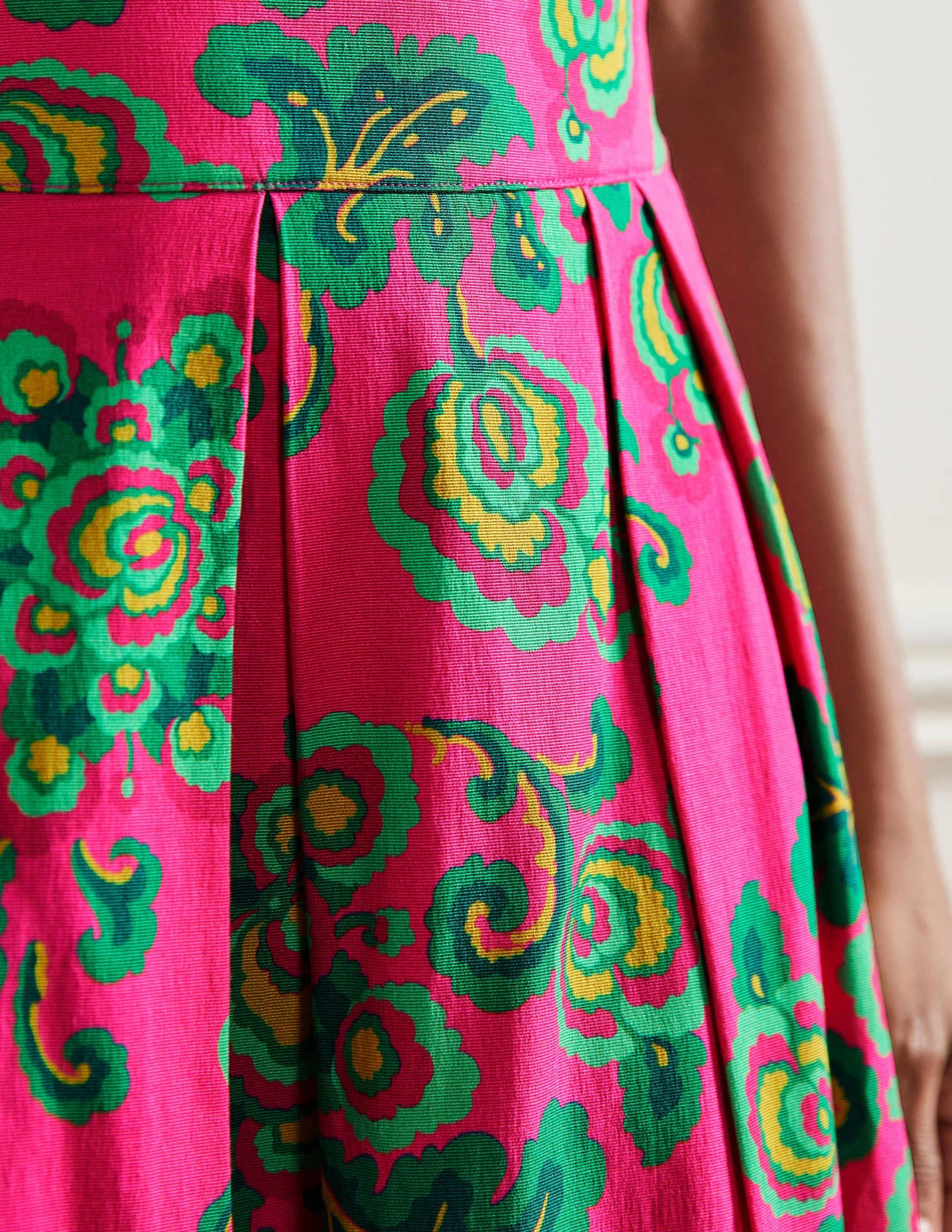 Scarlett Printed Midi Skirt-Party Pink, Wild Blooms-5