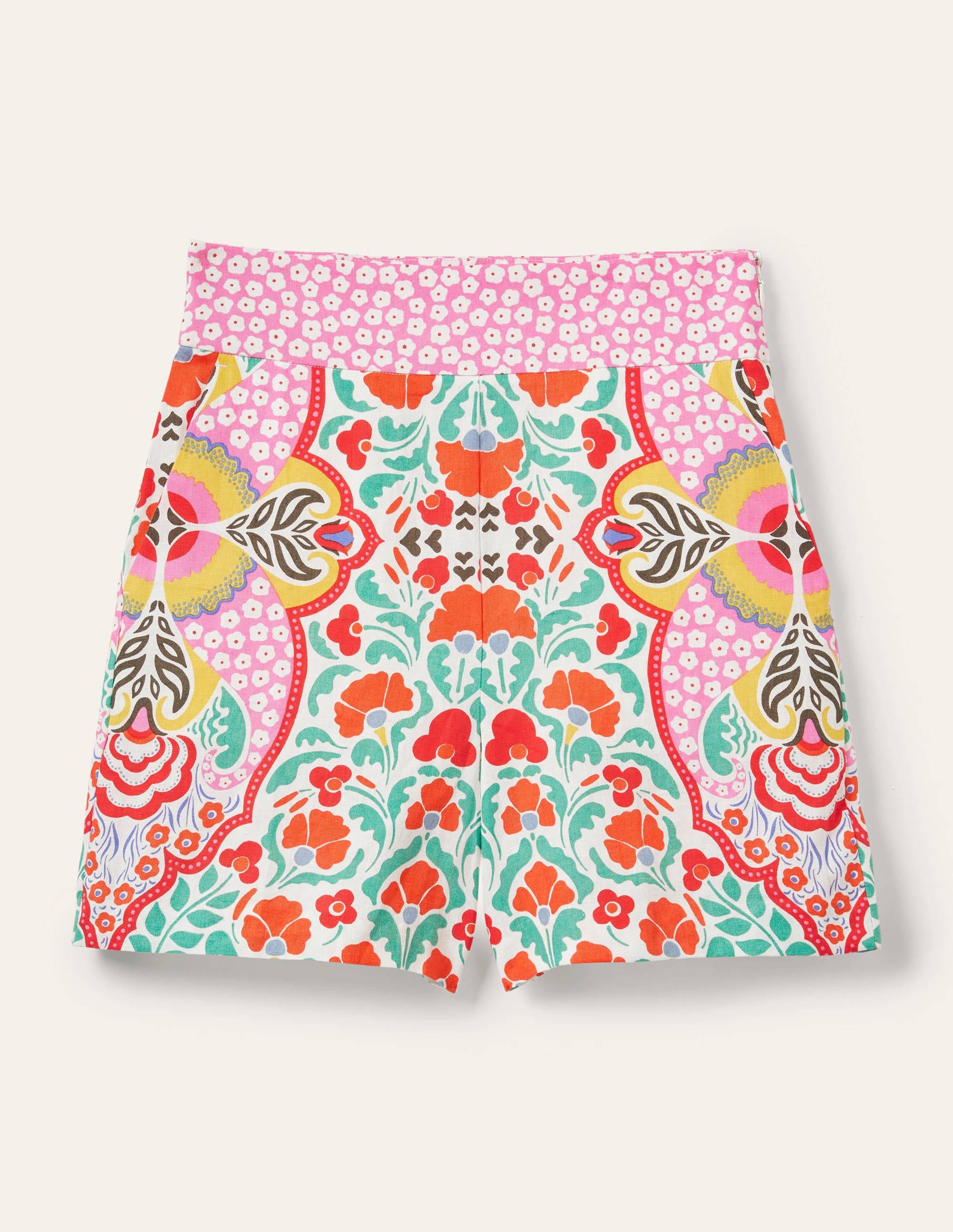 Georgina Linen Shorts-Multi, Passion Bloom - Image 6