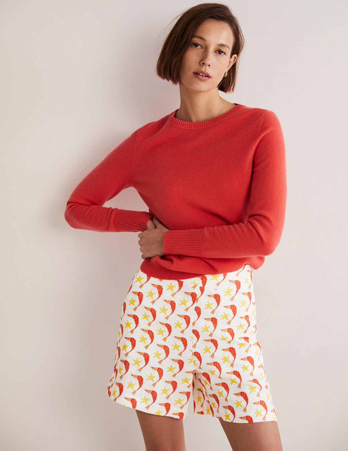Georgina Linen Shorts-Firecracker, Shrimpy - Image 1