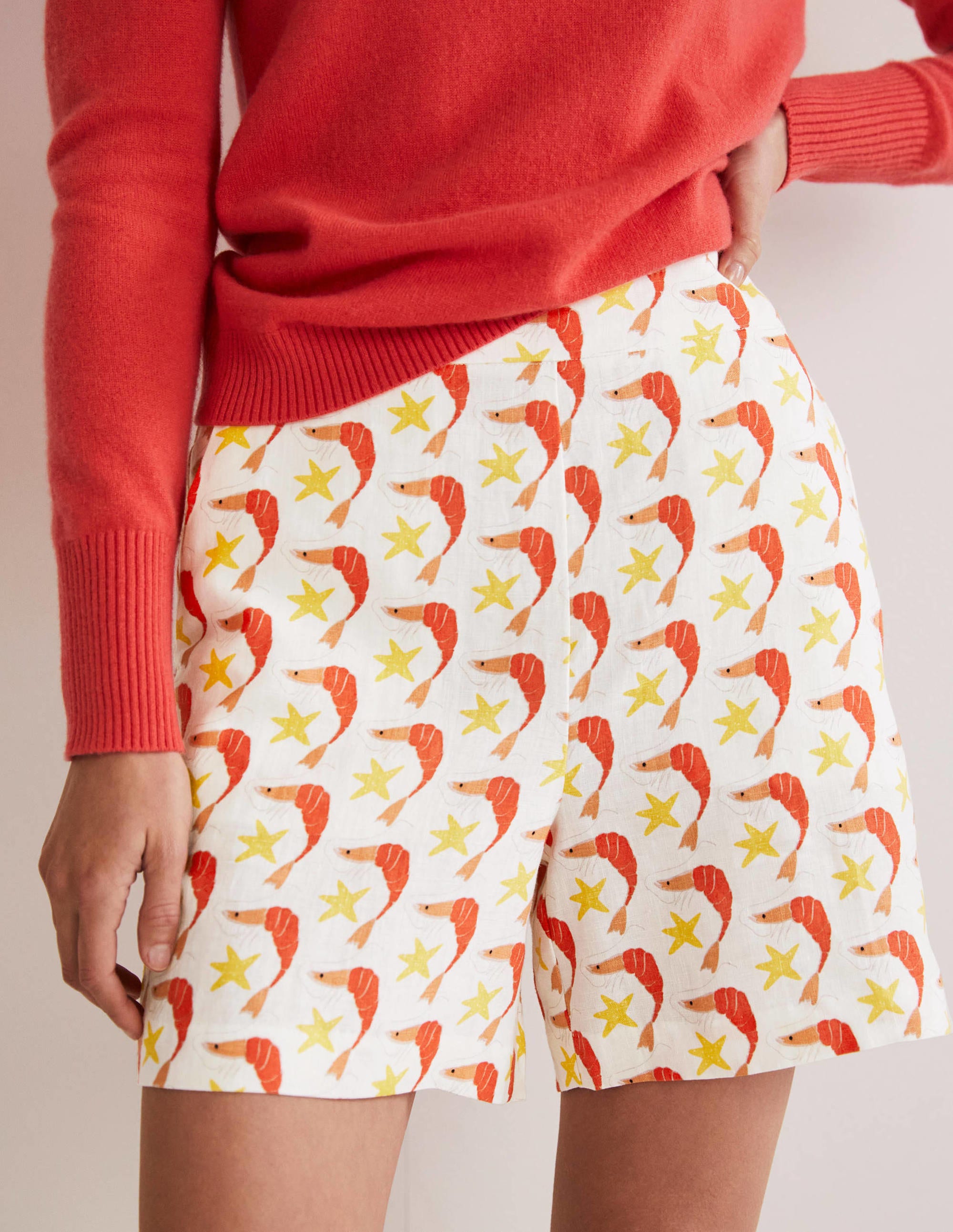 Georgina Linen Shorts-Firecracker, Shrimpy - Image 4