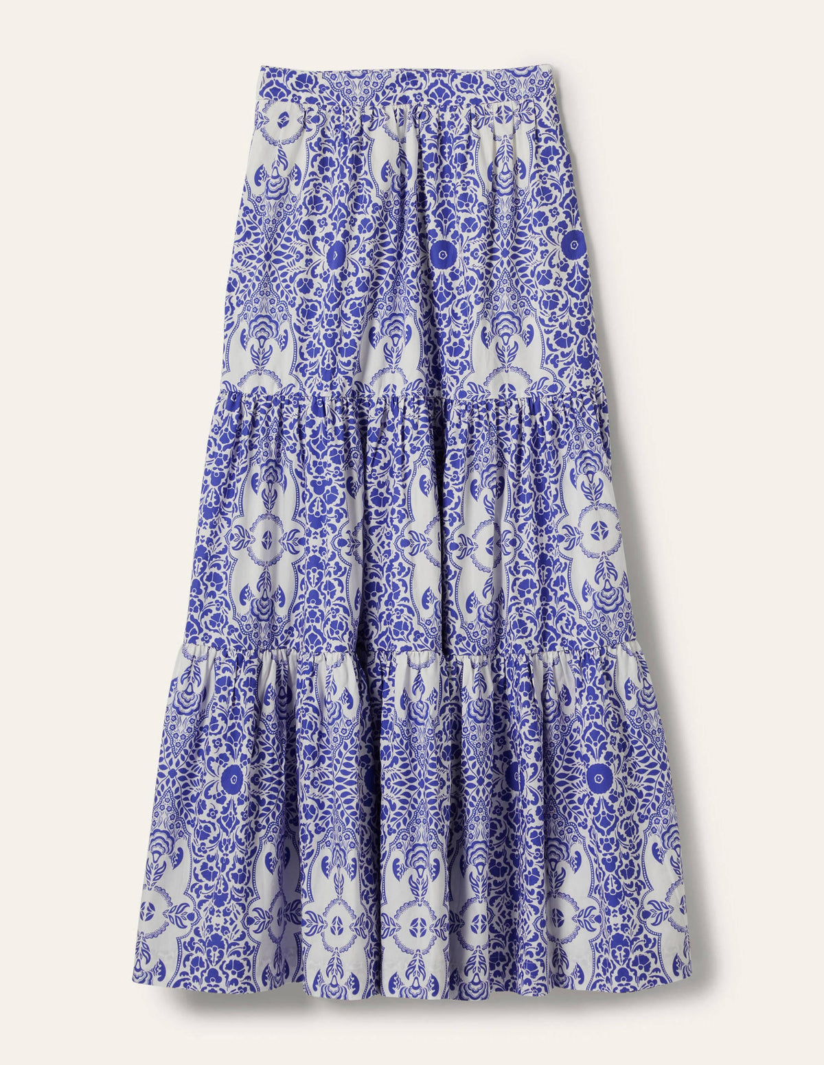 Lorna Tiered Maxi Skirt-Ivory, Bluebell Passion Bloom-5