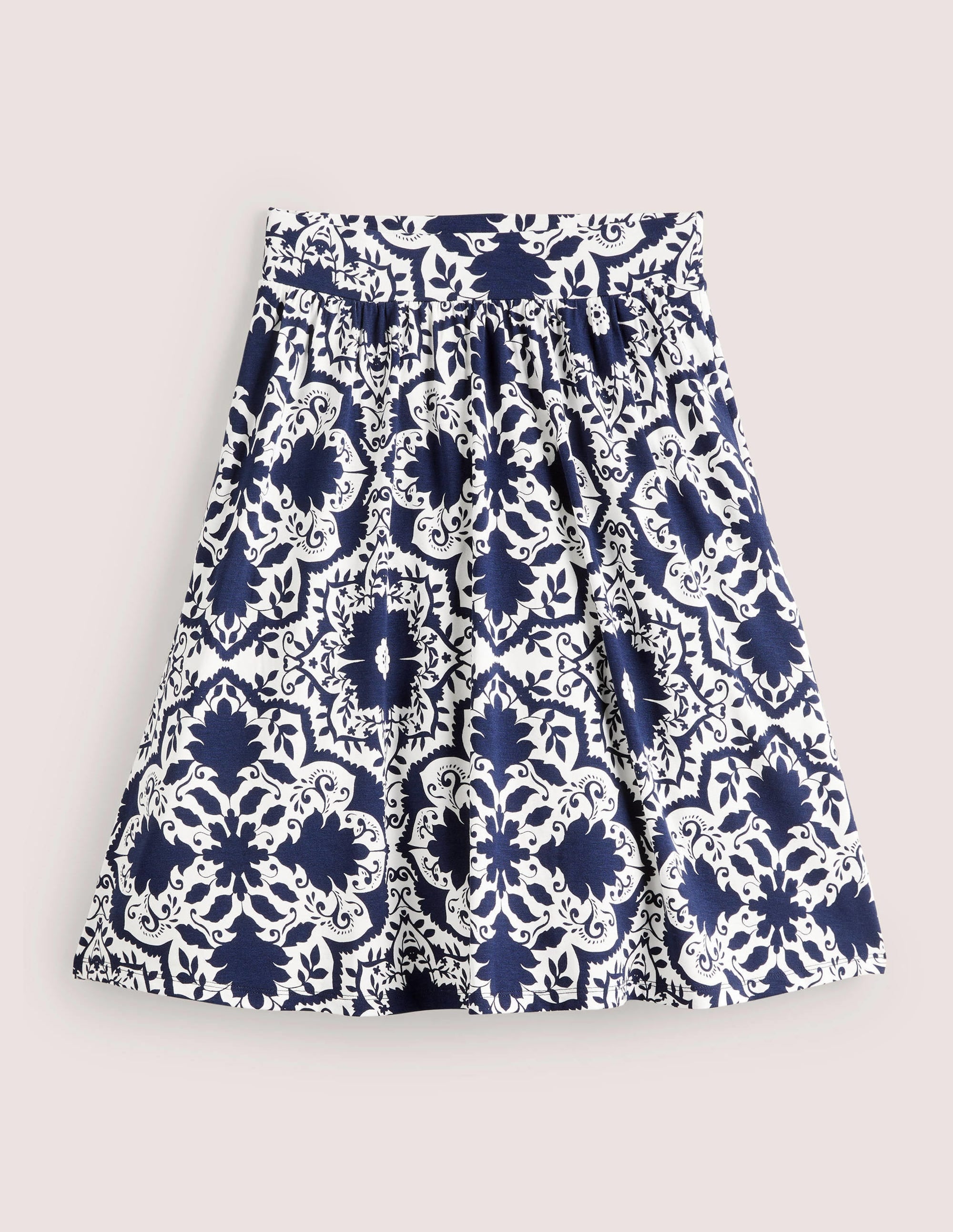 Pull On Jersey Mini Skirt-French Navy, Bloomsbury Mono - Image 5