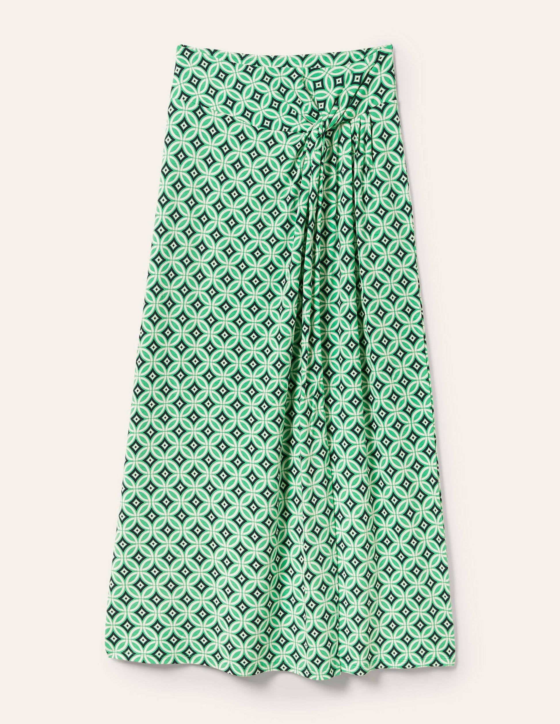 Knot Waist Jersey Midi Skirt-Green Lagoon, Diamond Trance-5