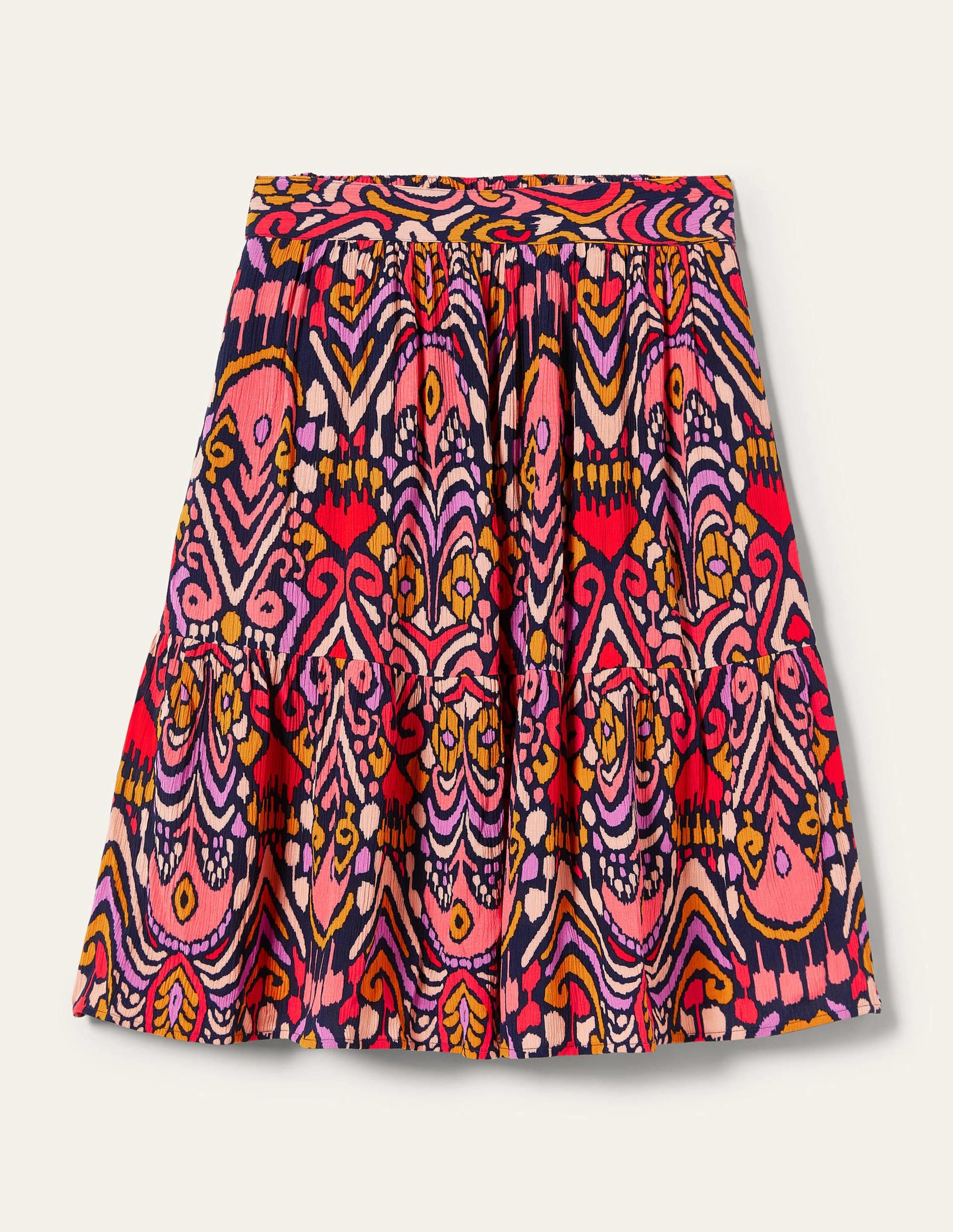 Grace Crinkle Mini Skirt-French Navy, Ikat Charm-6