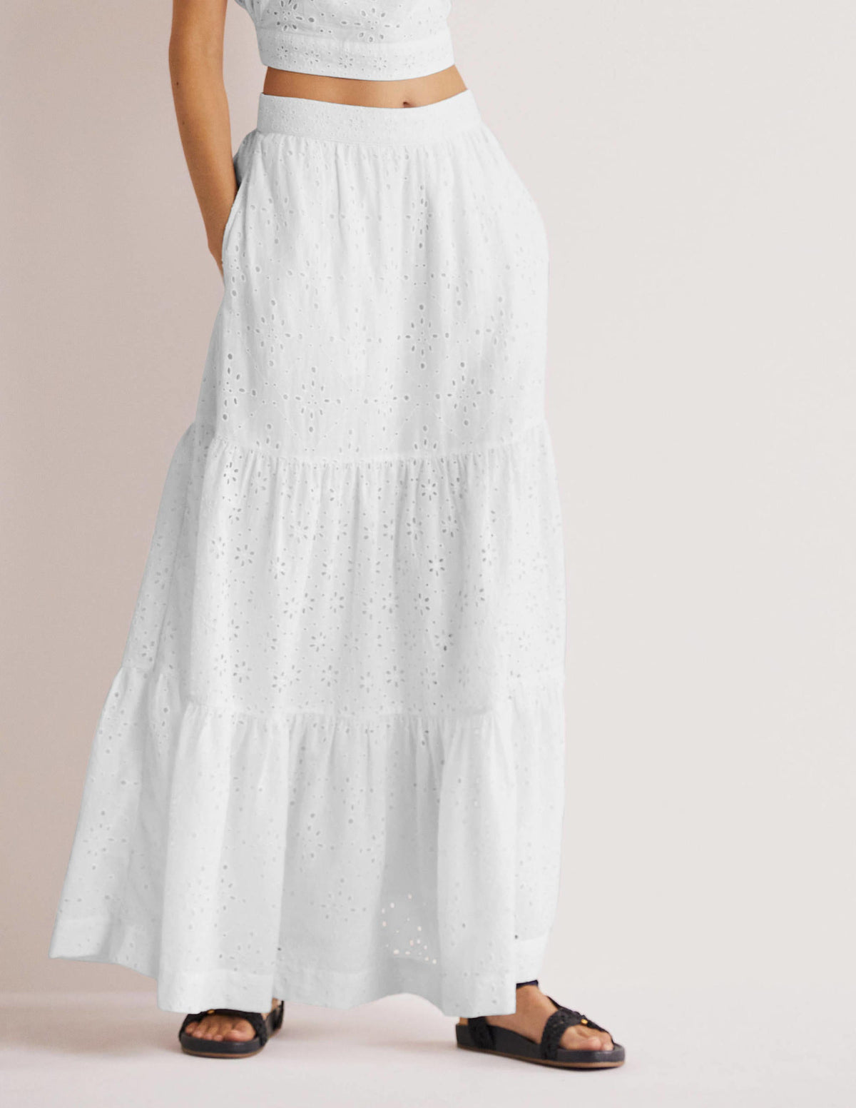 Hazel Broderie Maxi Skirt-White, Broderie - Image 4