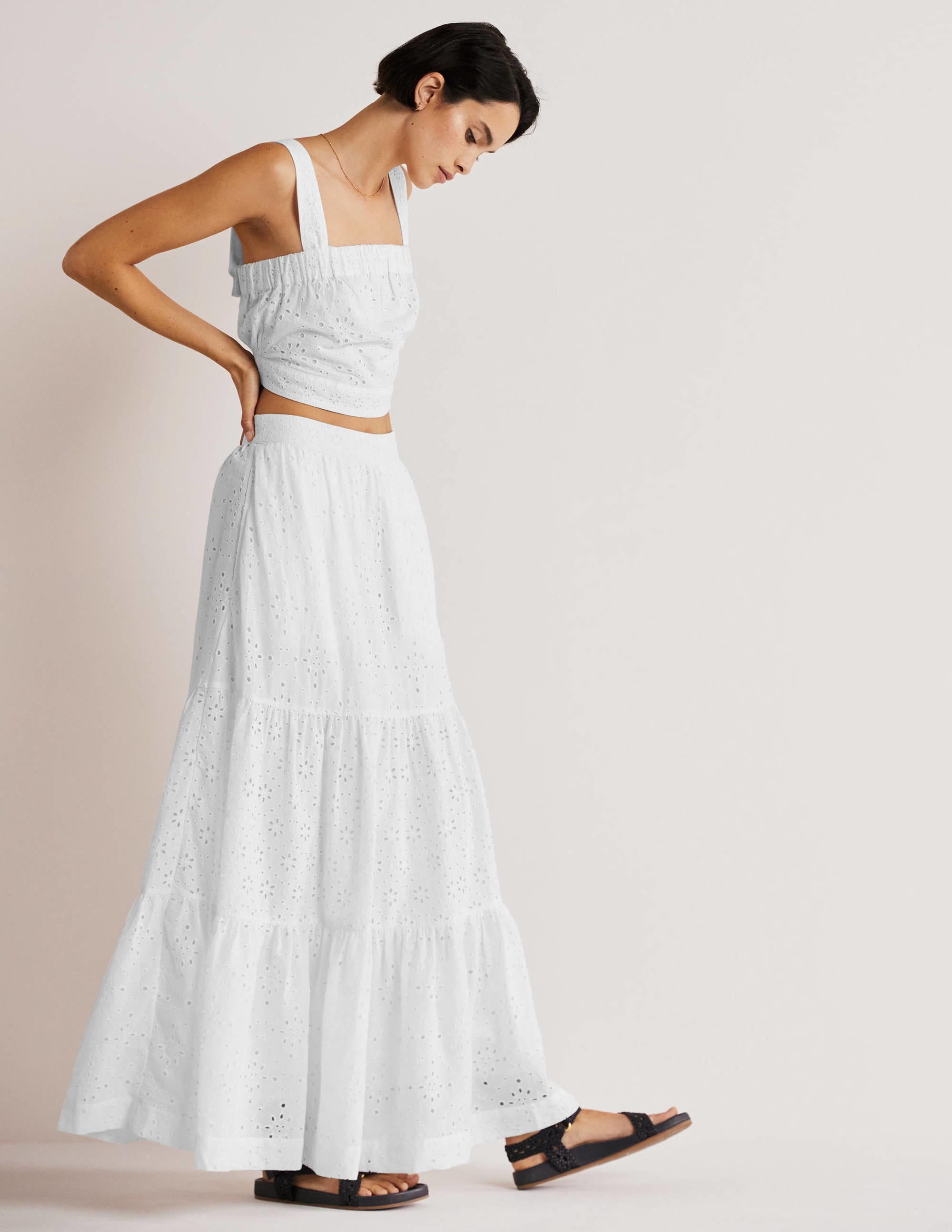 Hazel Broderie Maxi Skirt-White, Broderie - Image 5